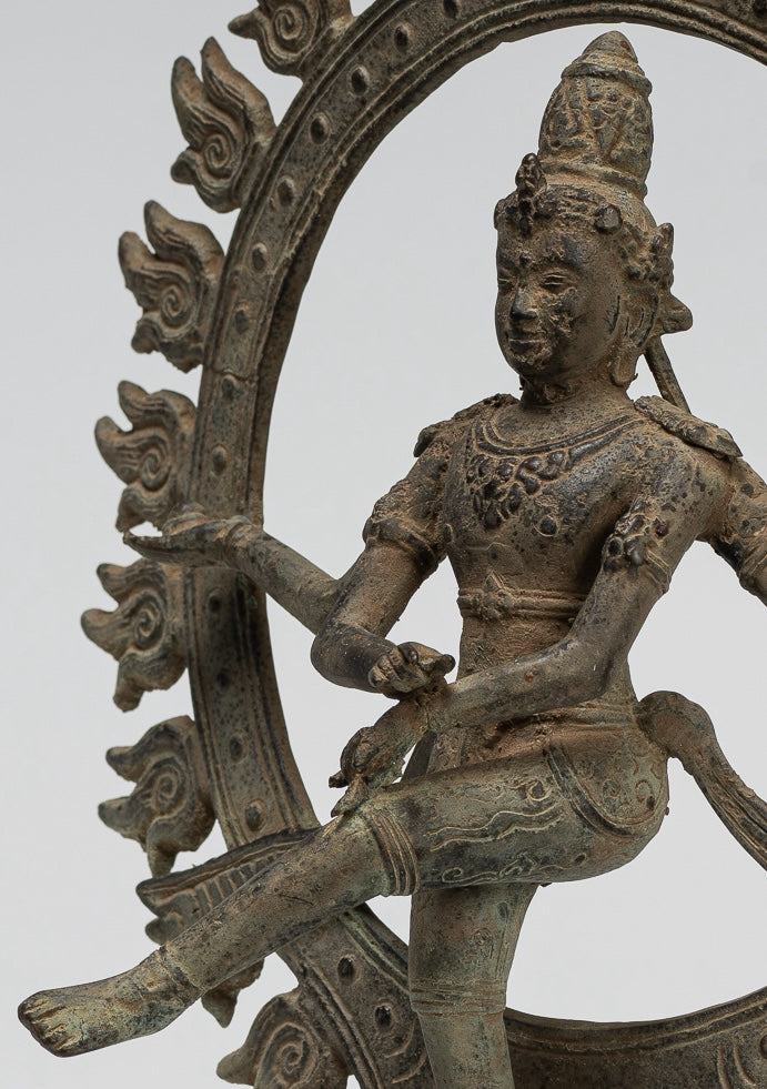 Shiva Statue - Antique Javanese Style Bronze Dancing Shiva statue as Lord Nataraja - 29cm(12") Tall