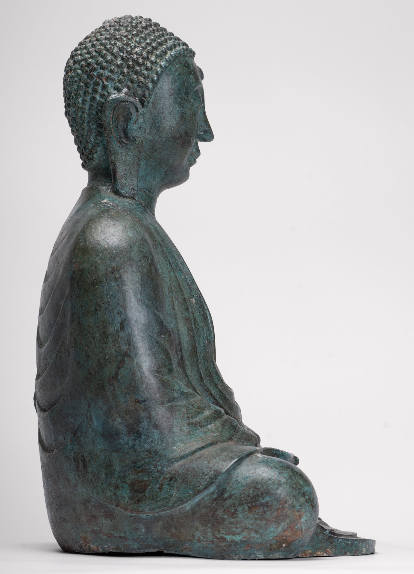 Japanese Buddha - Antique Japanese Style Bronze Seated Meditation Amitabha Buddha Statue - 38cm/15"