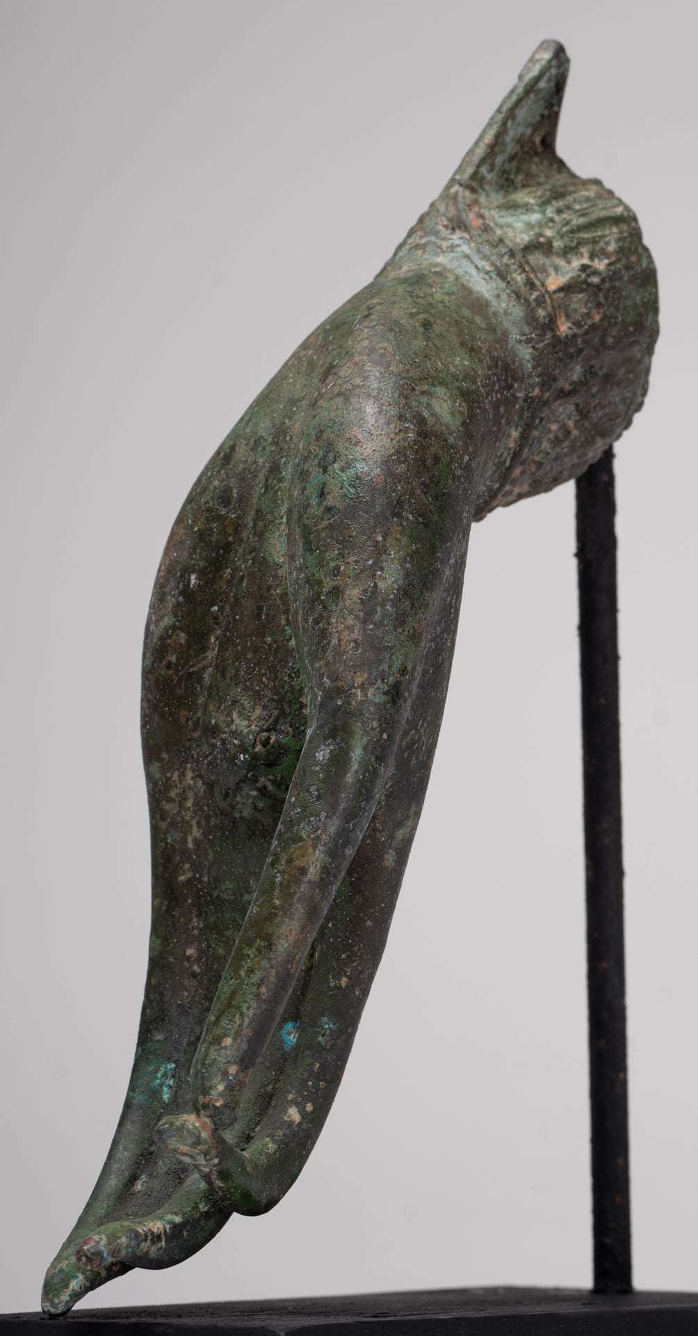 Mounted Antique Thai Style Southeast Asia Bronze Thai Teaching Hand - 25.5cm/10"