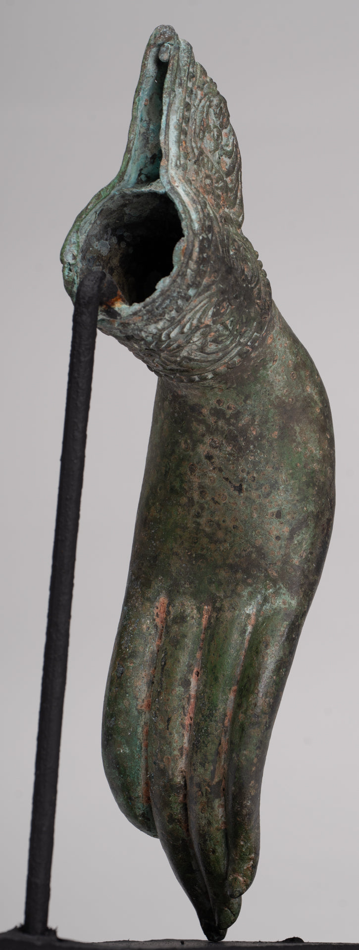 Mounted Antique Thai Style Southeast Asia Bronze Thai Teaching Hand - 30cm/12"