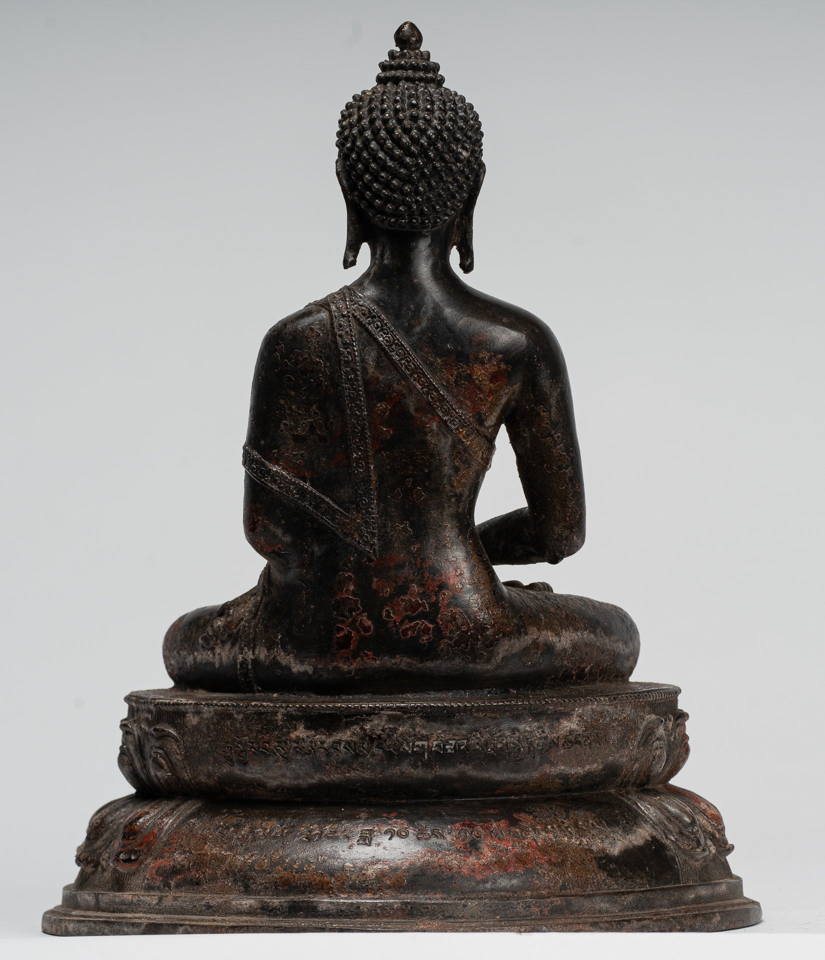 Buddha Statue - Antique Tibet Style Bronze Seated Amitabha Meditation Buddha Statue - 26cm/10"