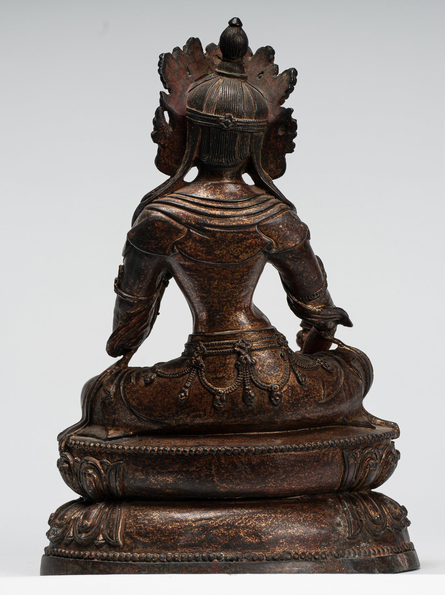 Statua Buddha - Antique in stile cinese seduto Bronzo Buddha - 28 cm/11 "