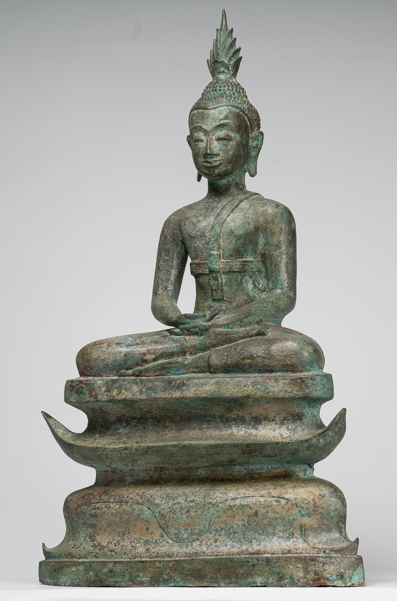 Buddha Statue - Large Antique Laos Style Meditation Buddha Statue - 71cm/28"