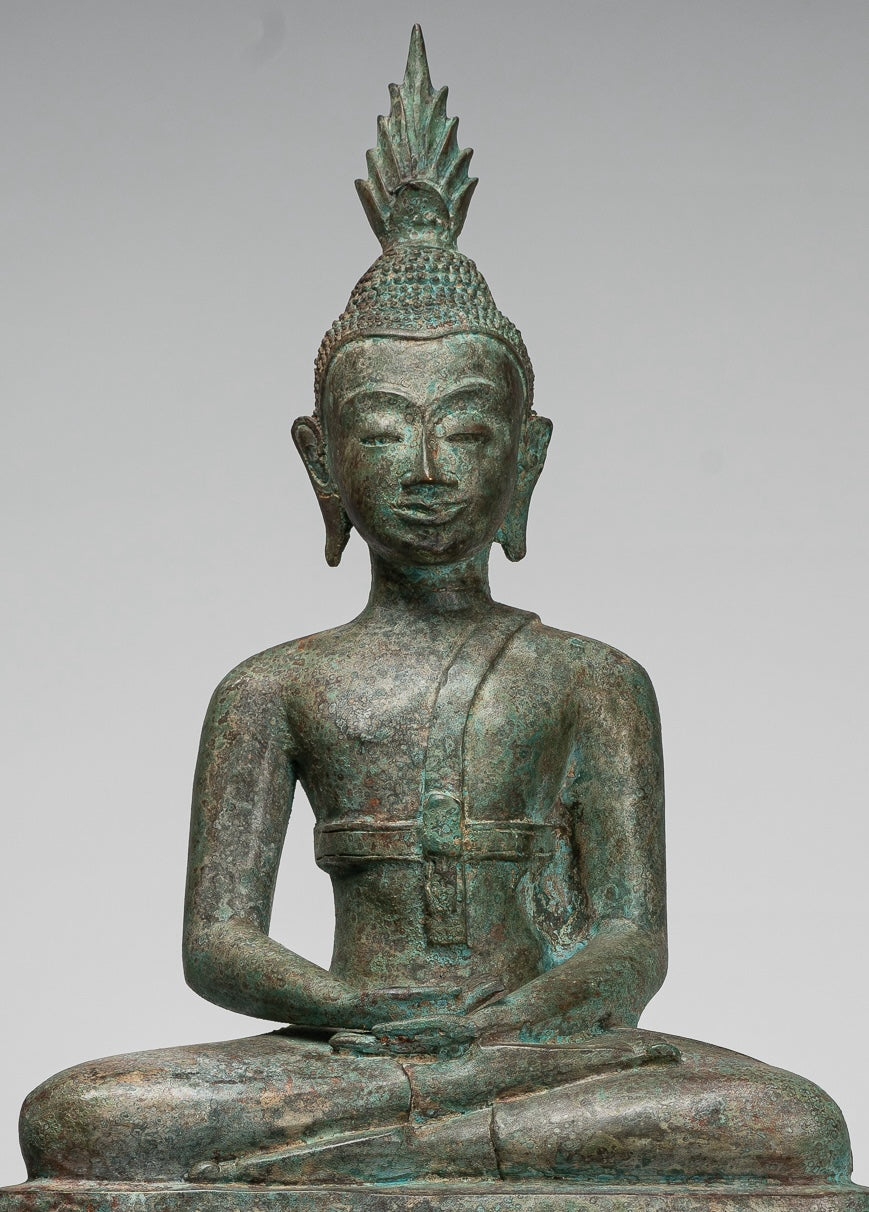 Buddha Statue - Large Antique Laos Style Meditation Buddha Statue - 71cm/28"