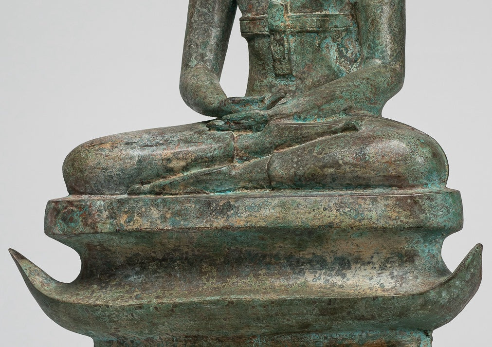 Buddha Statue - Large Antique Laos Style Meditation Buddha Statue - 71cm/28"