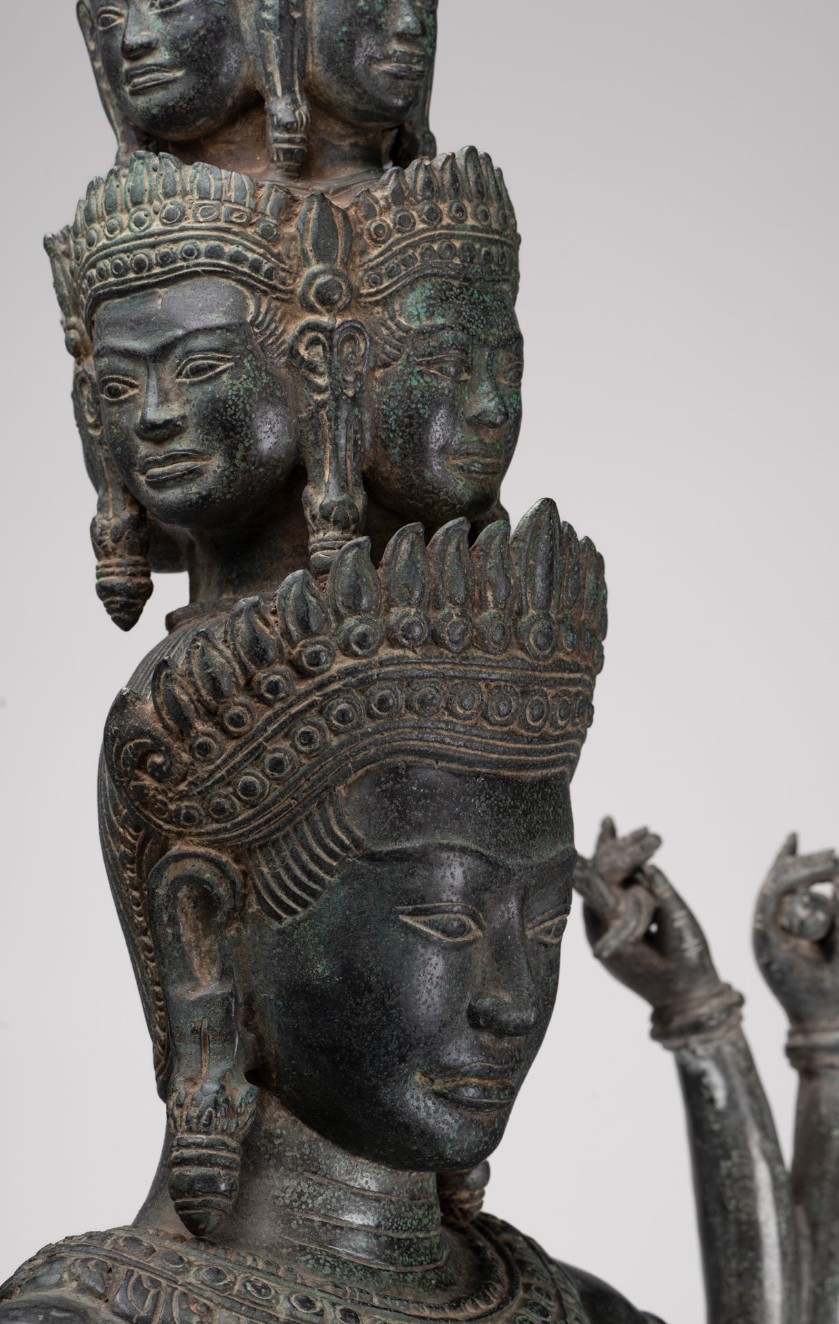 Deity Statue - Antique Khmer Style Bayon Prajnaparamita Statue / Goddess - 115cm/46"