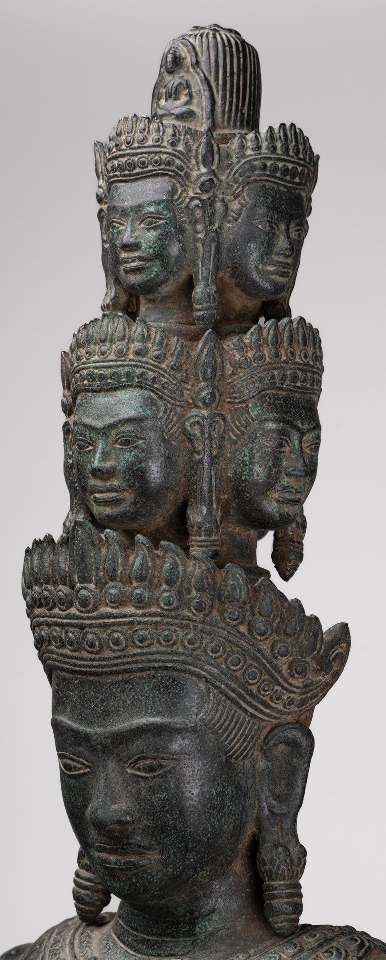 Deity Statue - Antique Khmer Style Bayon Prajnaparamita Statue / Goddess - 115cm/46"