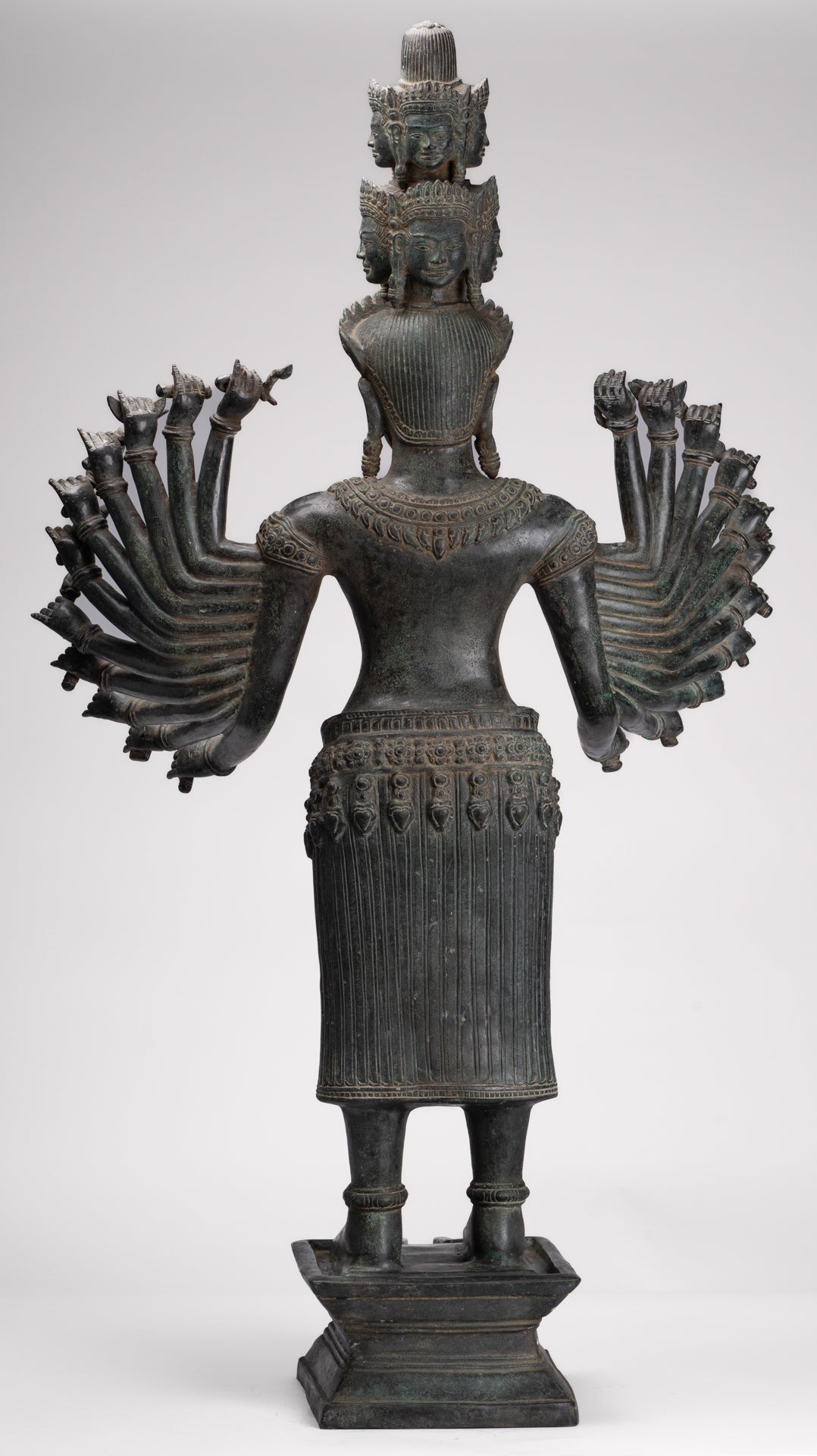 Deity Statue - Antique Khmer Style Bayon Prajnaparamita Statue / Goddess - 115cm/46"