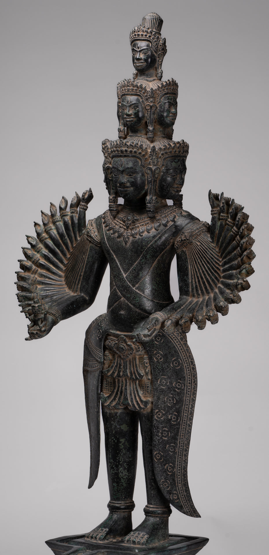 Deity Statue - Antique Khmer Style Angkor Wat Prajnaparamita Statue / Goddess - 110cm/44"