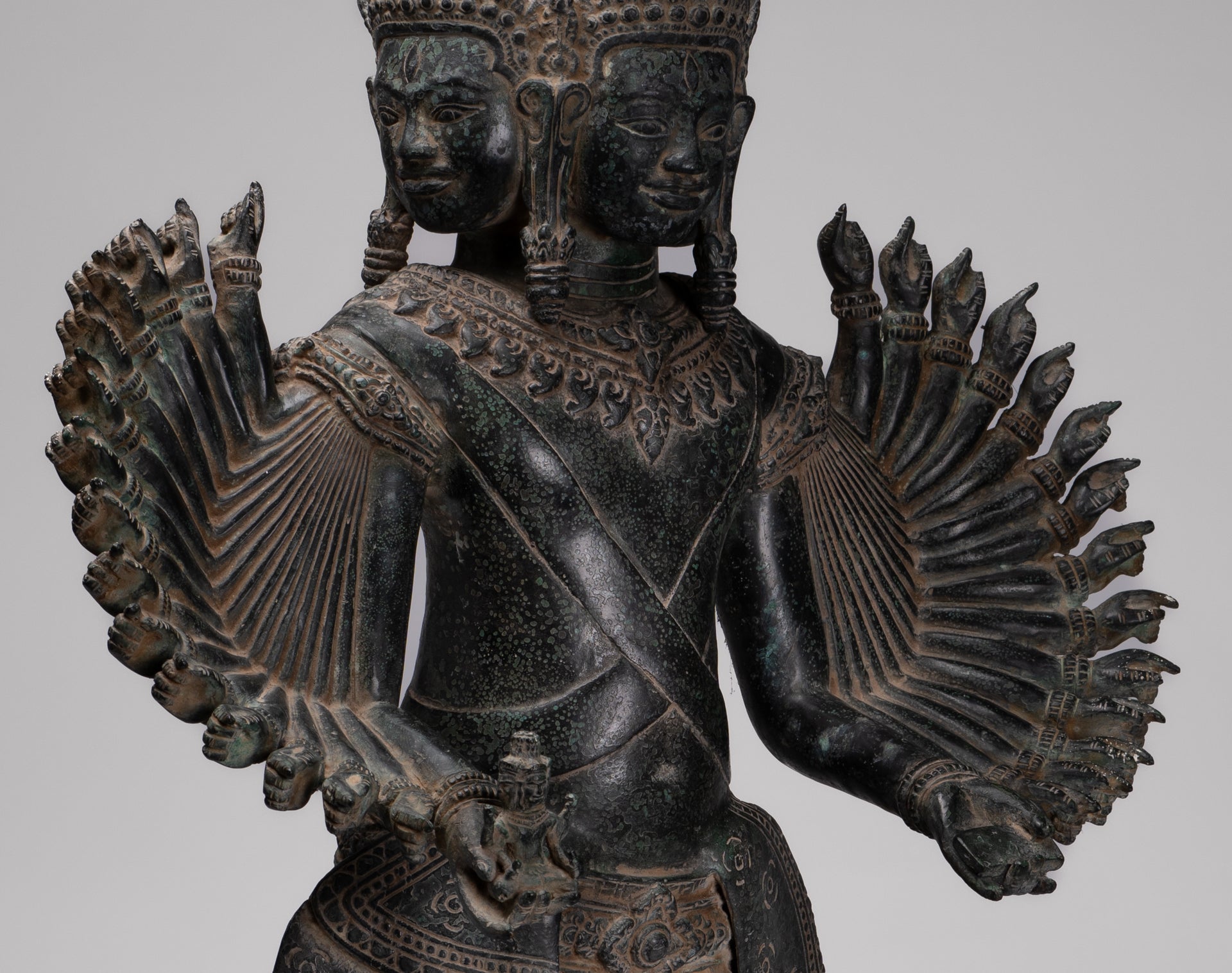 Deity Statue - Antique Khmer Style Angkor Wat Prajnaparamita Statue / Goddess - 110cm/44"