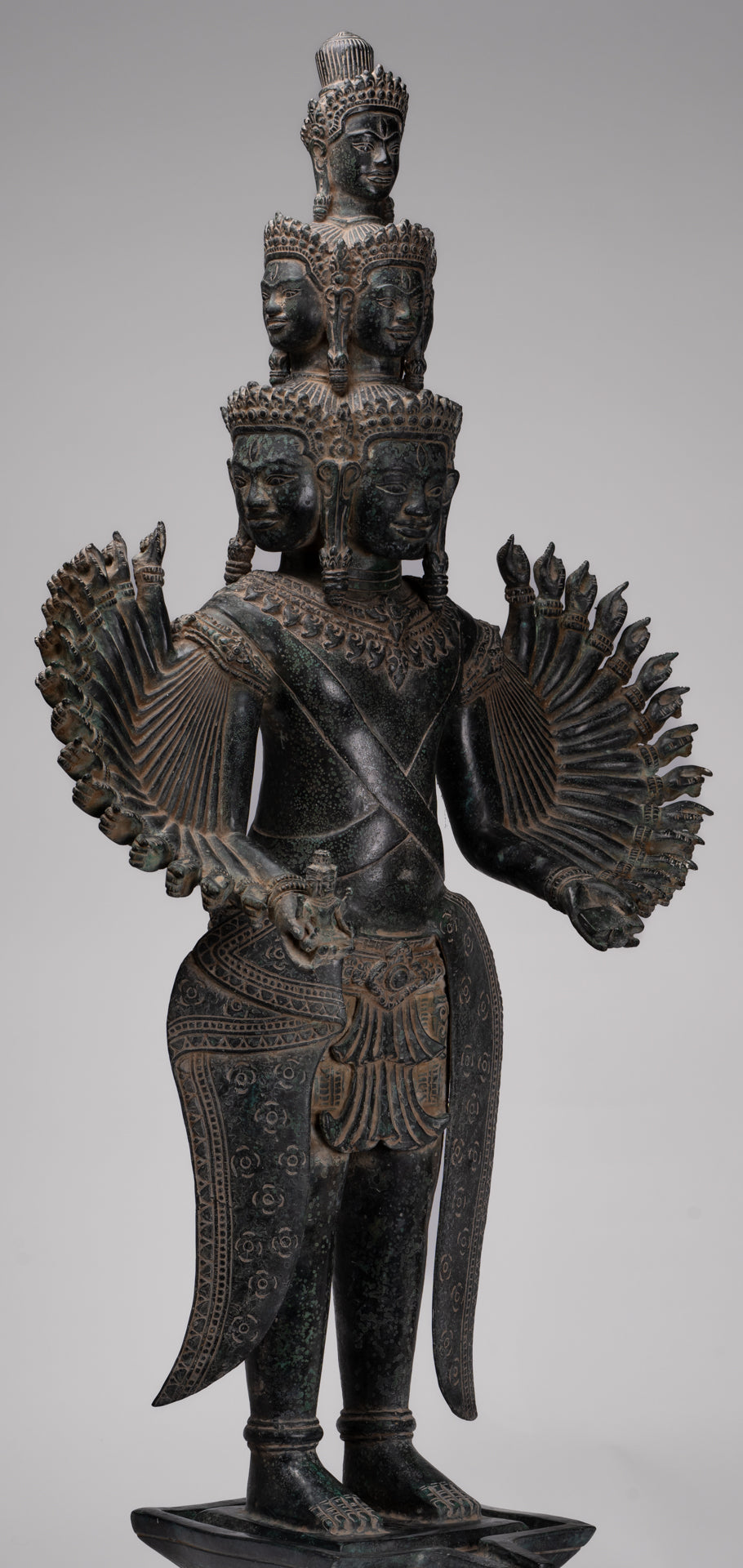 Deity Statue - Antique Khmer Style Angkor Wat Prajnaparamita Statue / Goddess - 110cm/44"