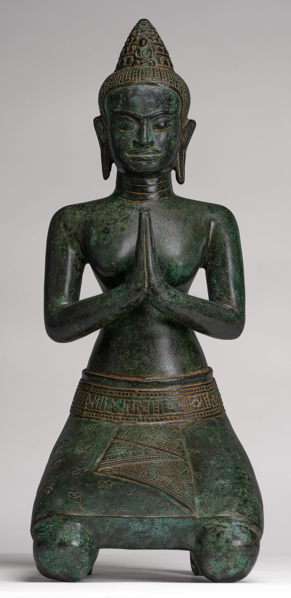 Deity Statue - Antique Khmer Style Bayon Prajnaparamita Statue / Goddess - 54cm/22"