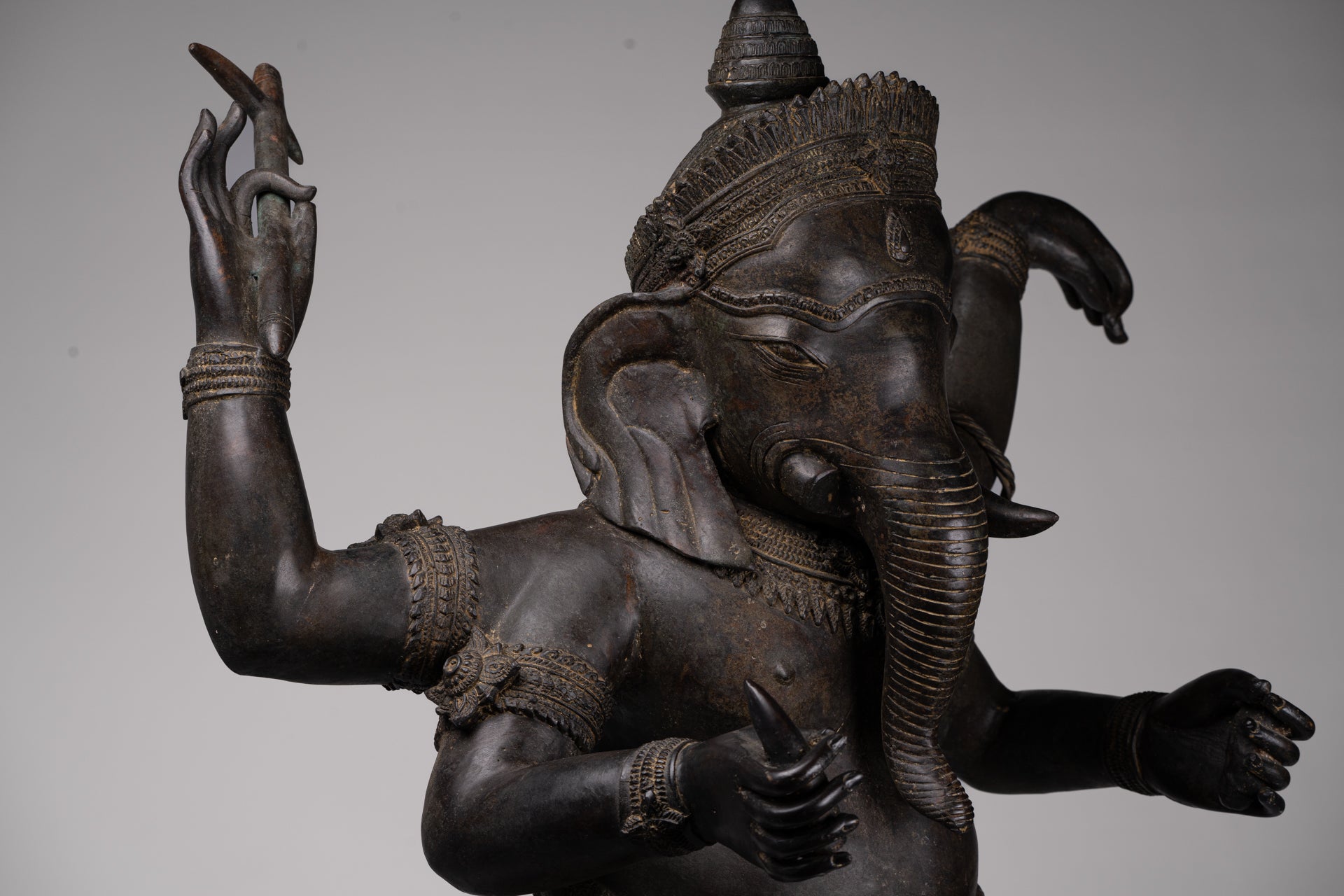 Large Ganesha Statue - Antique Thai Style Bronze Dancing Ganesh Statue - 120cm/48"