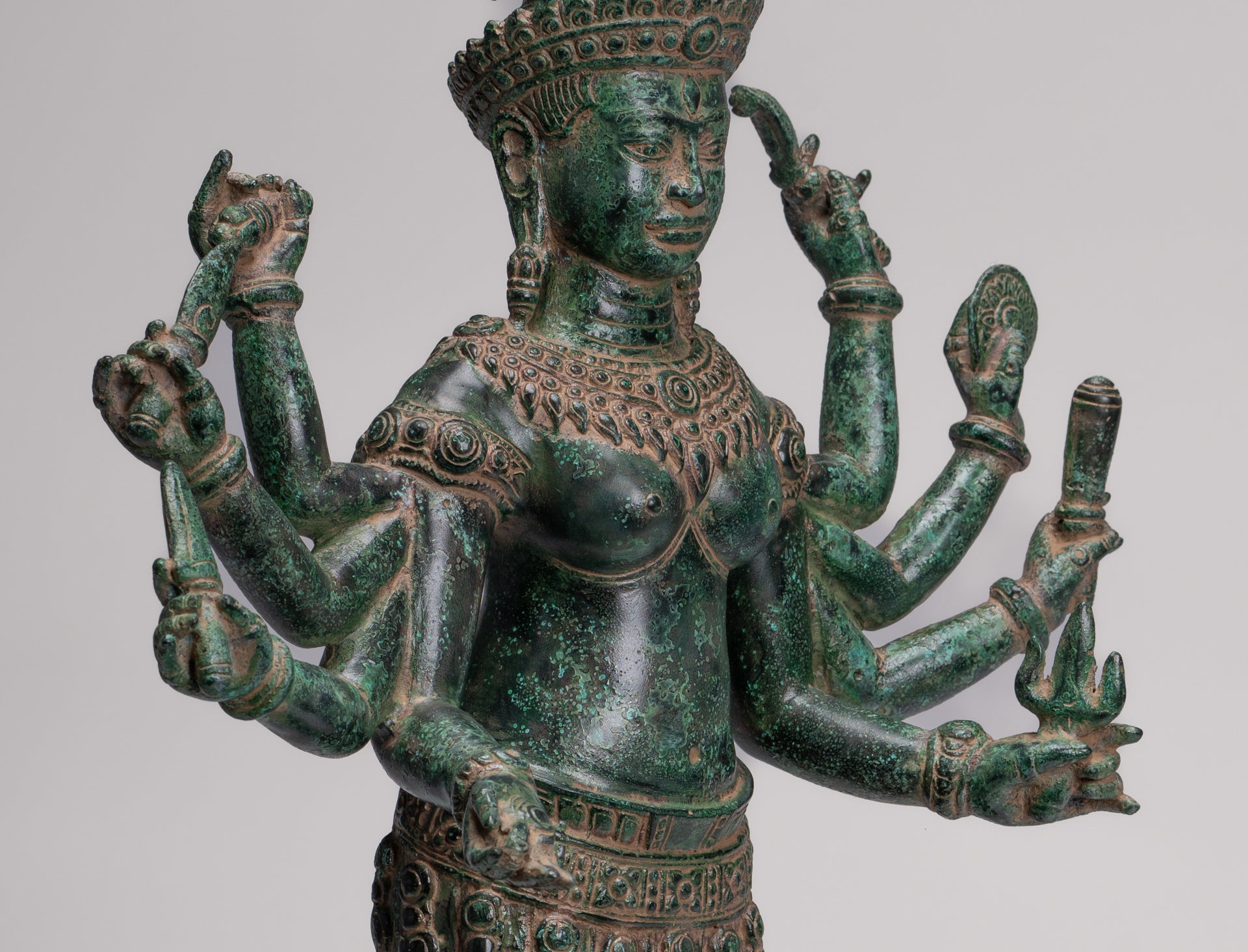 Deity Statue - Antique Khmer Style Bayon Prajnaparamita Statue / Goddess - 65cm/26"