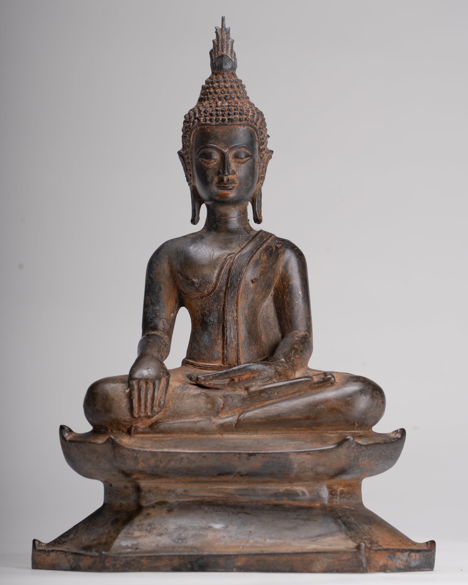 Buddha Statue - Antique Sukhothai Style Thai Enlightenment Buddha Statue - 23.5cm/9"