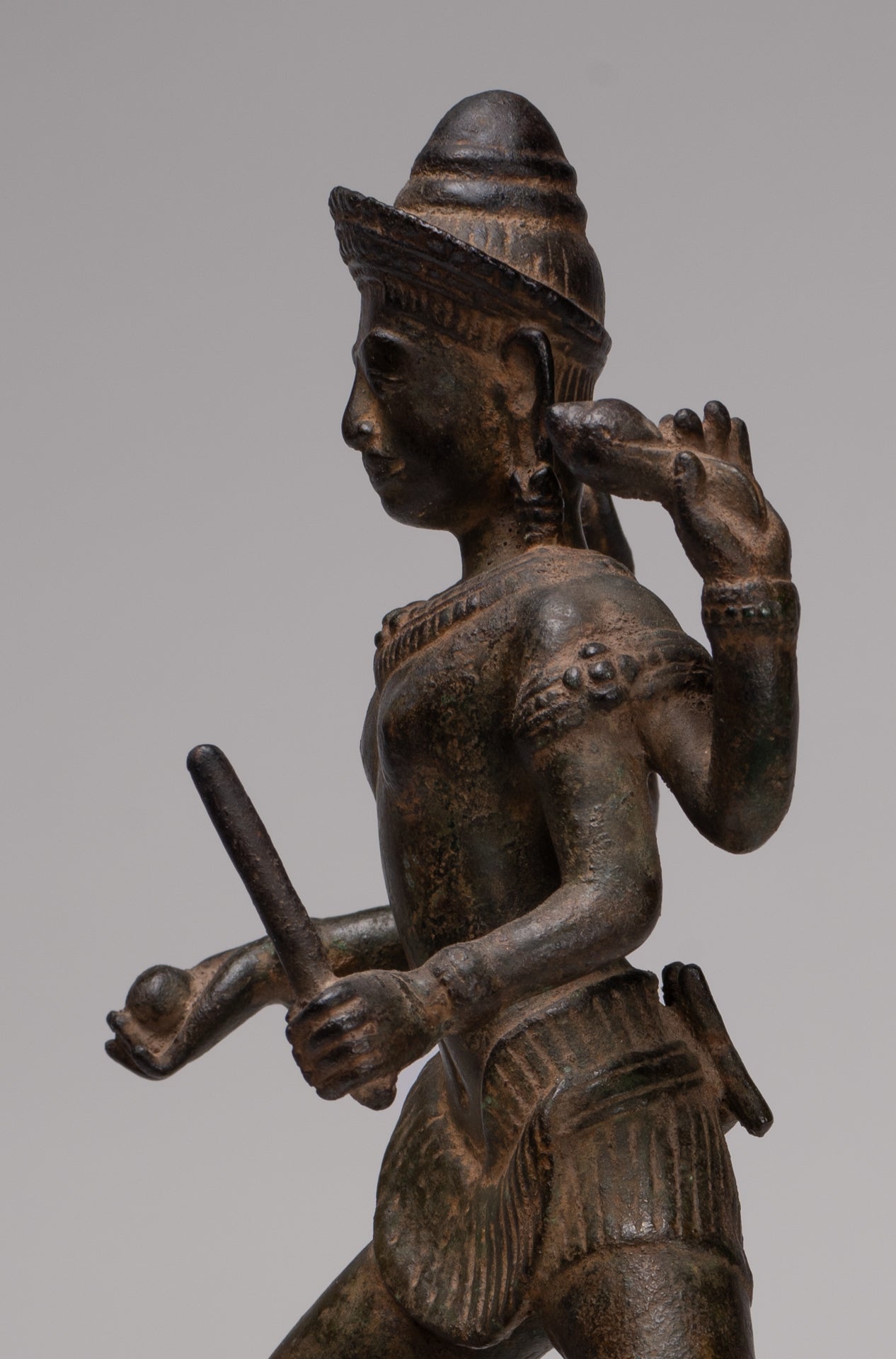 Masterpiece - Antique Khmer Style Bronze Khmer Baphuon Vishnu Statue Riding Garuda - 36cm/14"