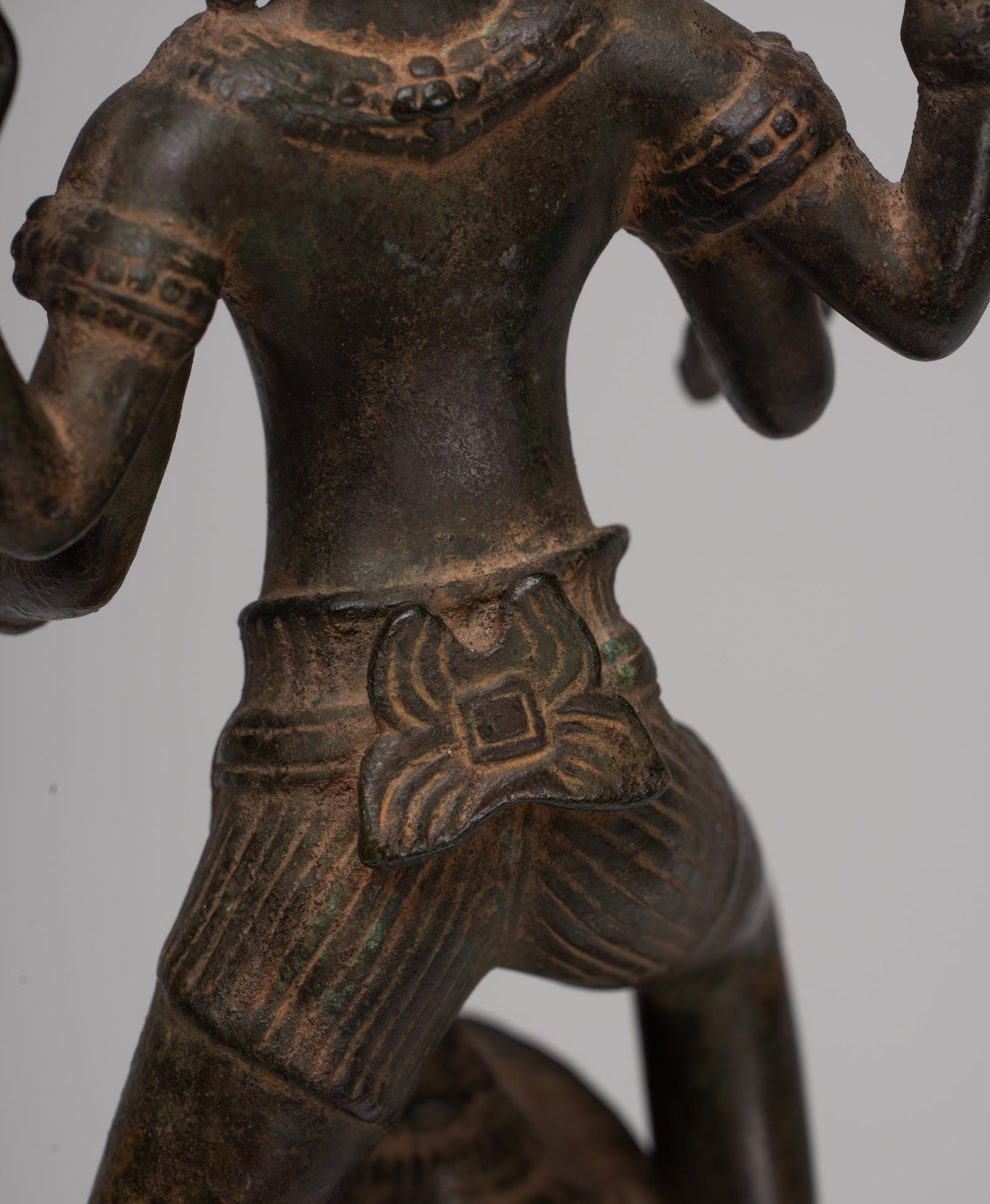 Masterpiece - Antique Khmer Style Bronze Khmer Baphuon Vishnu Statue Riding Garuda - 36cm/14"