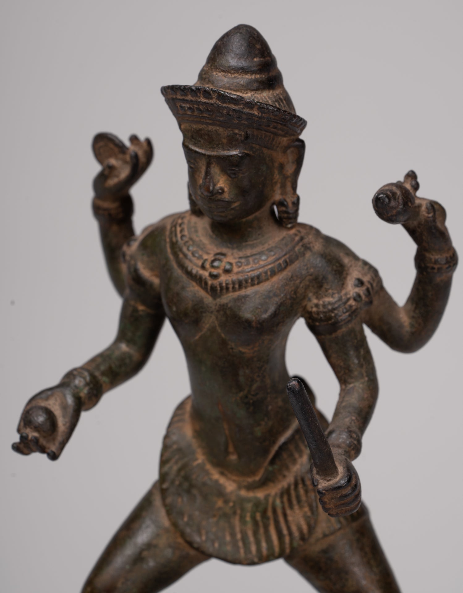 Masterpiece - Antique Khmer Style Bronze Khmer Baphuon Vishnu Statue Riding Garuda - 36cm/14"