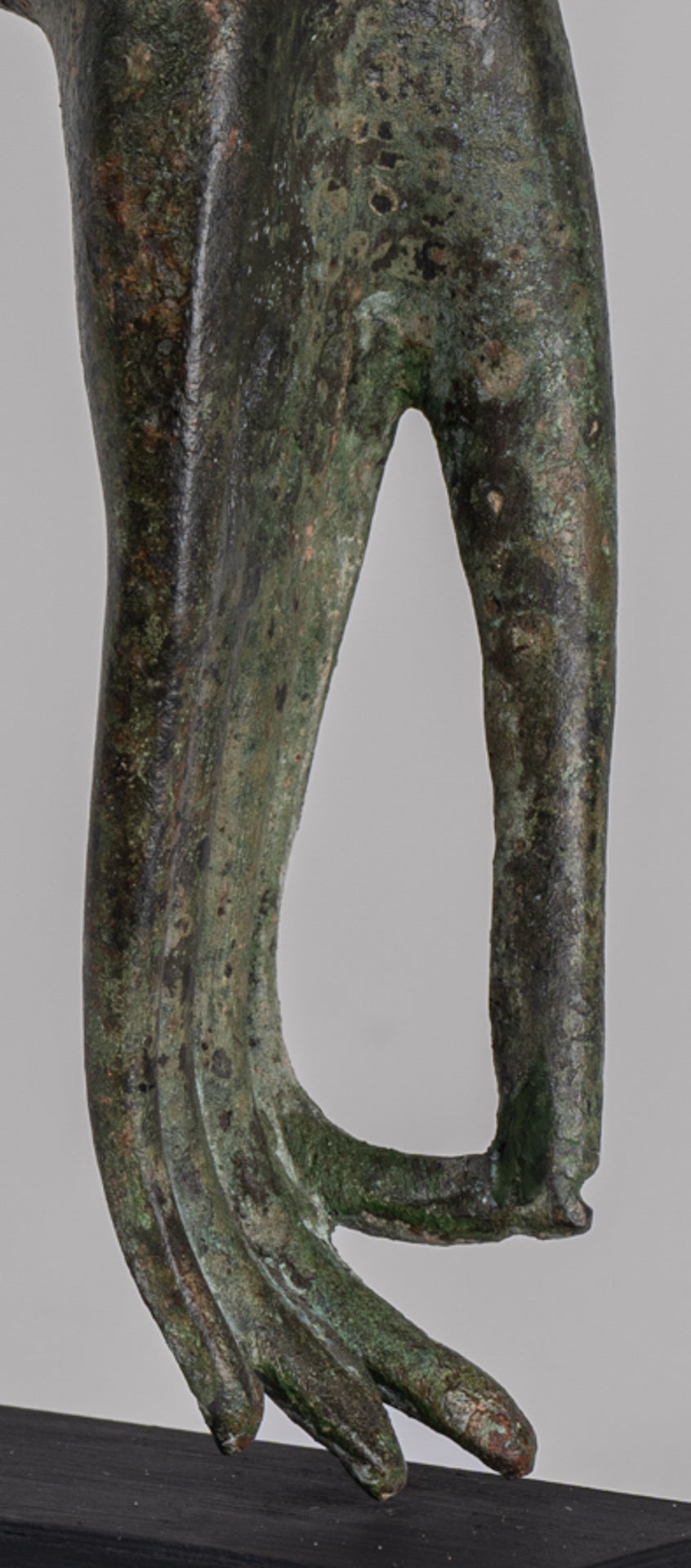 Mounted Antique Thai Style Southeast Asia Bronze Thai Teaching Hand - 19cm/8"