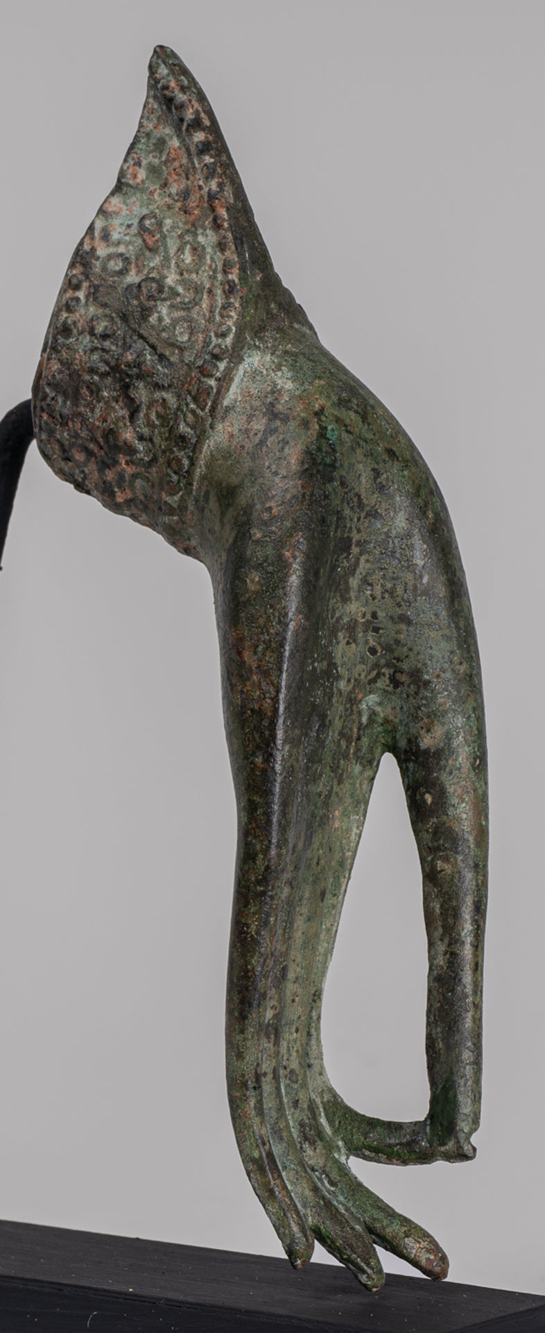 Mounted Antique Thai Style Southeast Asia Bronze Thai Teaching Hand - 19cm/8"