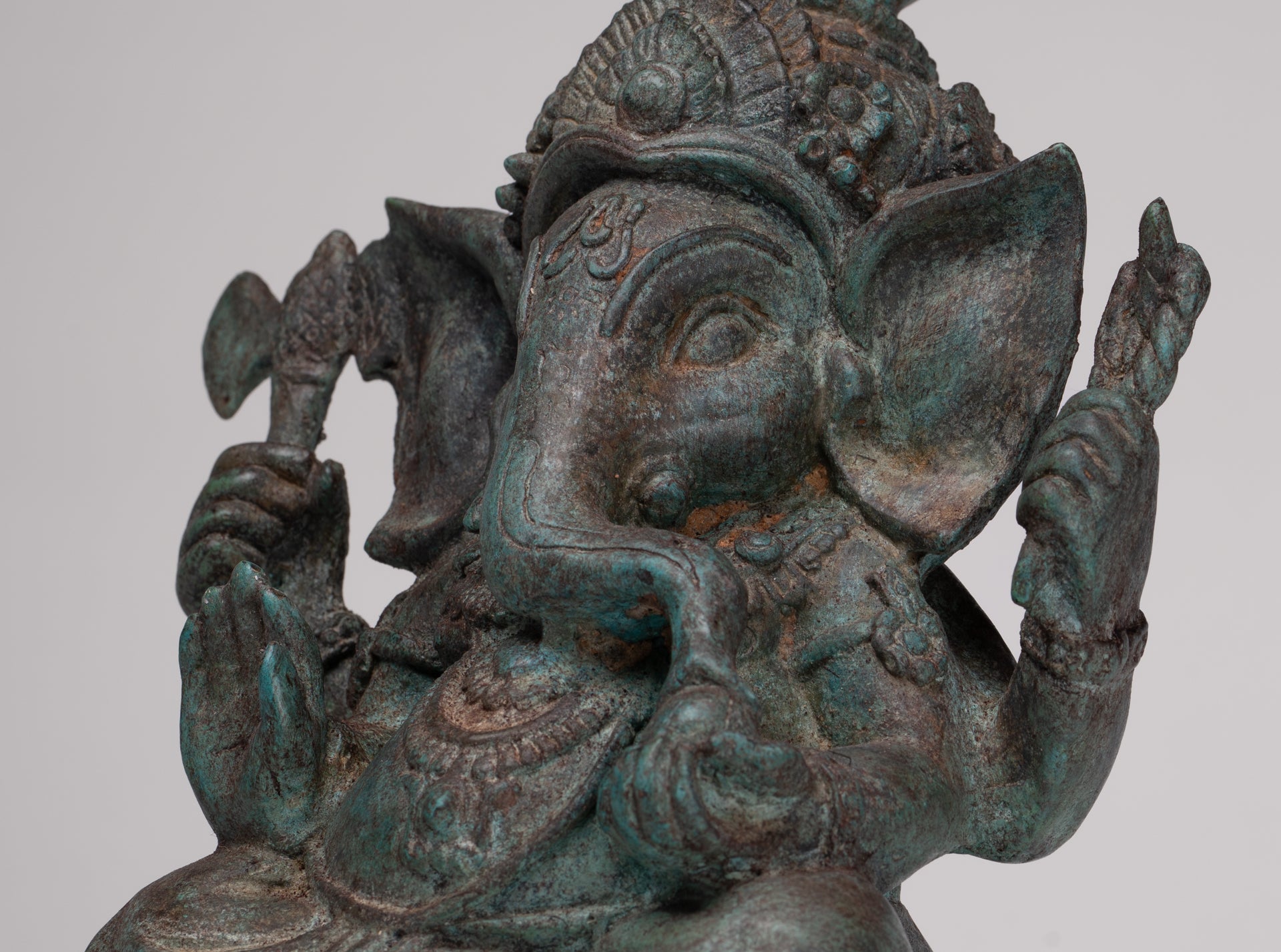 Ganesh - Antique Thai Style Bronze Sented Ganesha - 23cm/9 "