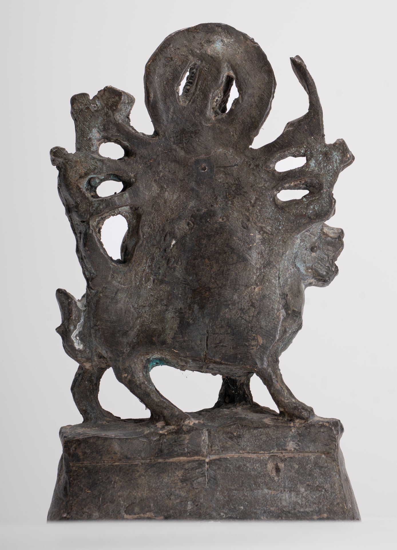 Chandraghanta - Antique Javanese Style Majapahit Chandraghanta Durga Statue - 15cm/6"