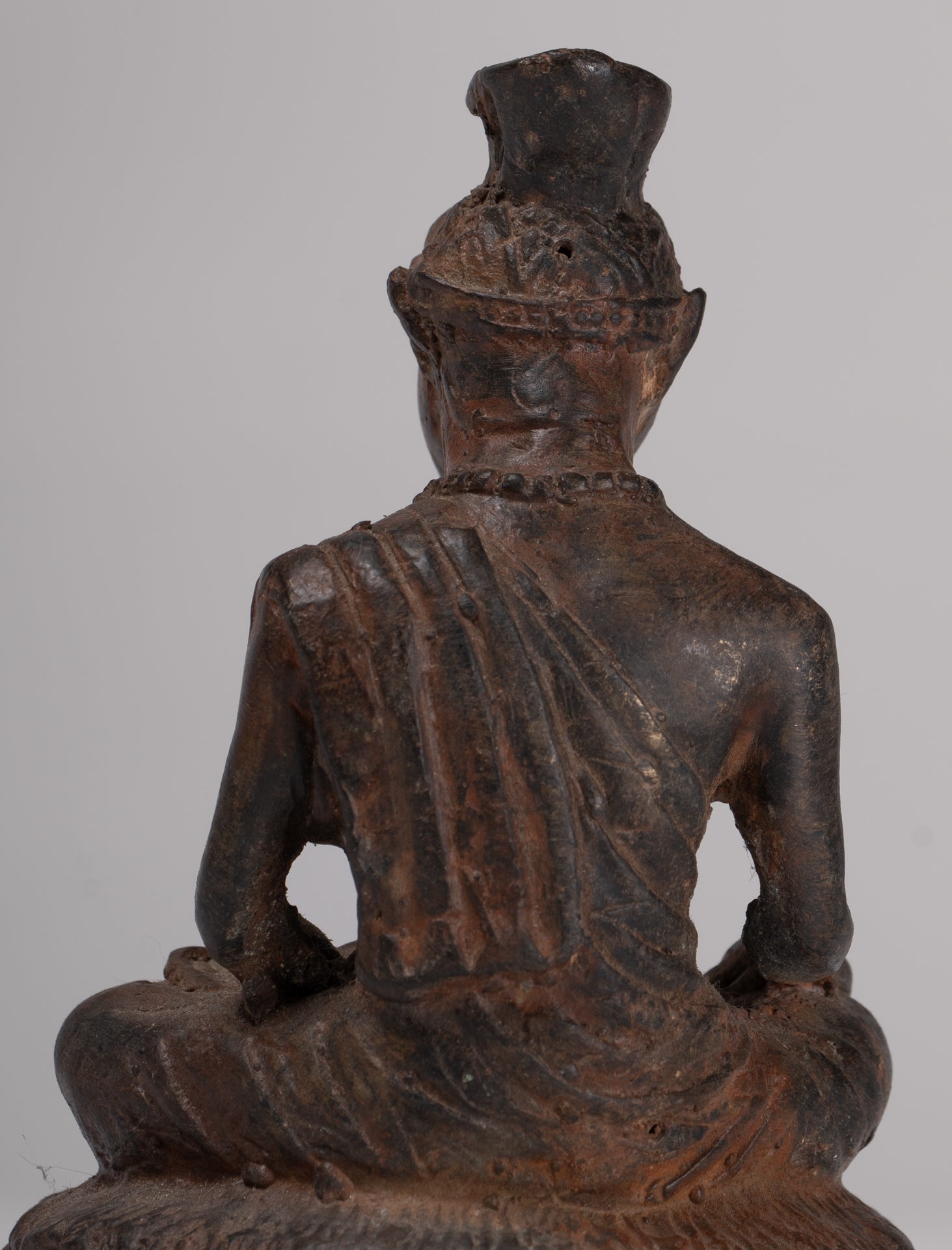 Hayagriva Statue - Antique Thai Style Seated Bronze Hayagriva Avatar of Vishnu - 12.5cm/5"