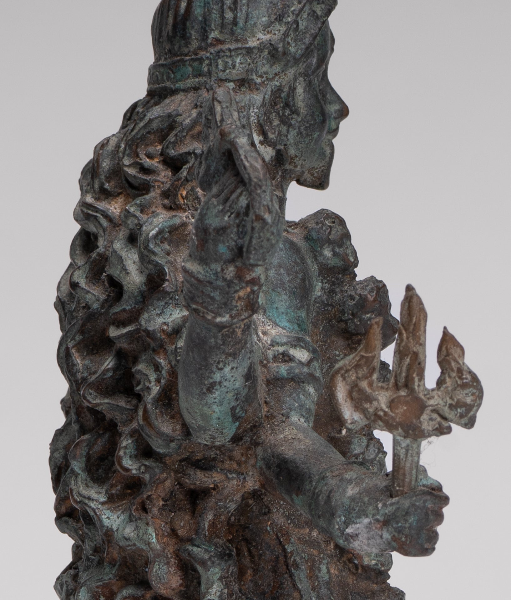 Kali Statue - Antique Indian Style Standing Bronze Kali or Mahakali Statue - 20cm/8"