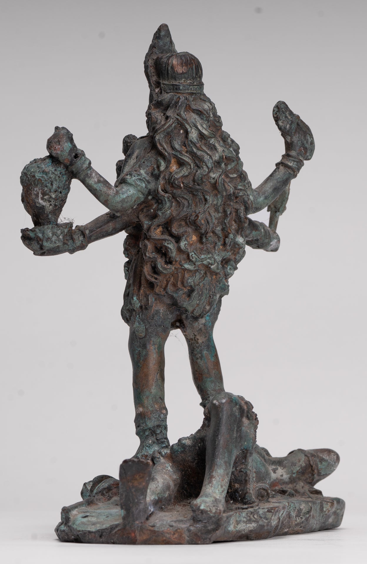 Kali Statue - Antique Indian Style Standing Bronze Kali or Mahakali Statue - 20cm/8"