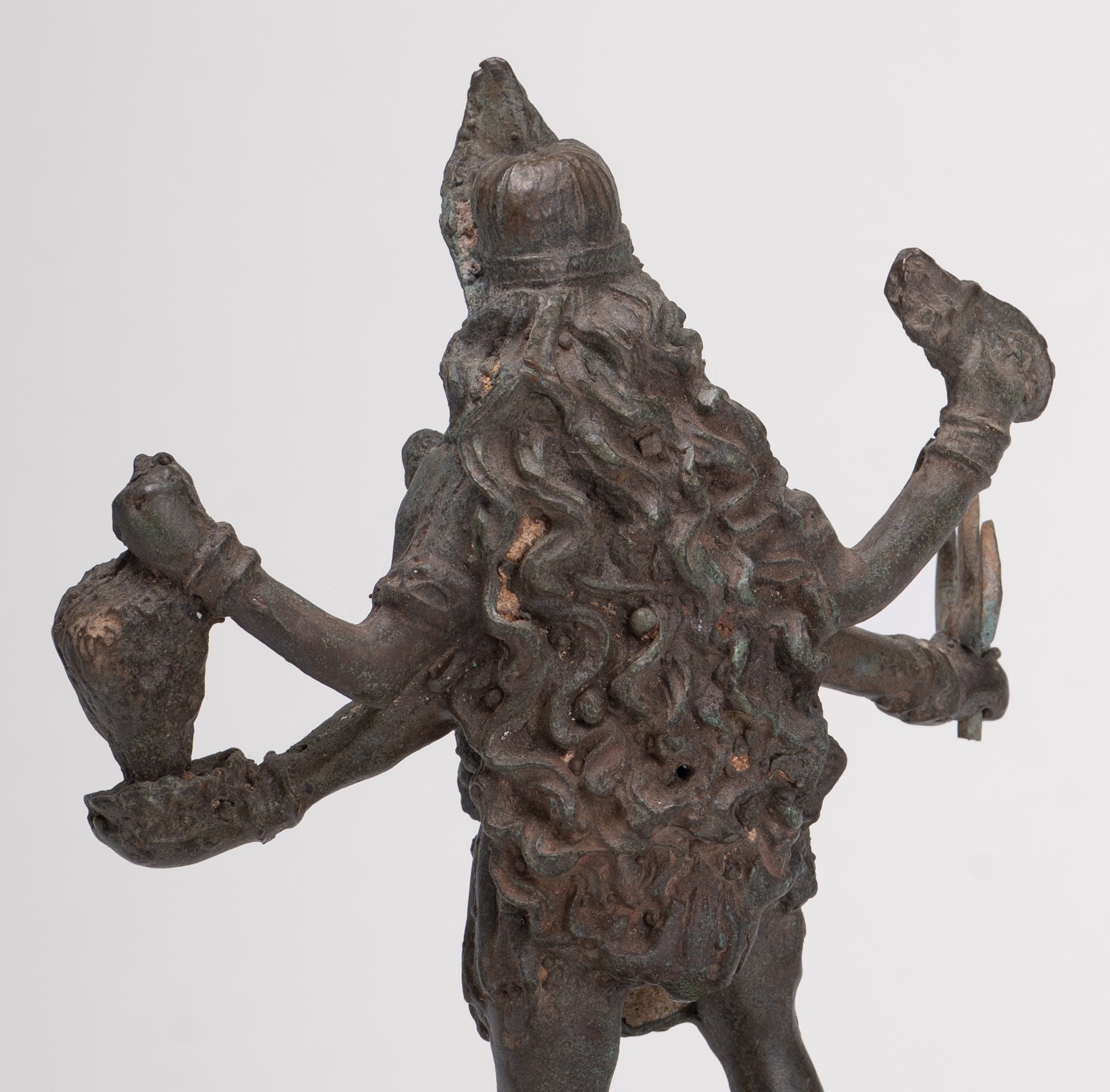 Kali Statue - Antique Indian Style Standing Bronze Kali or Mahakali Statue - 19cm/8"