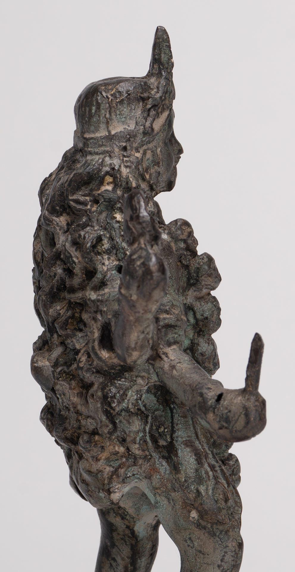 Antique Indian Style Standing Bronze Kali or Mahakali Statue - 19cm/8"