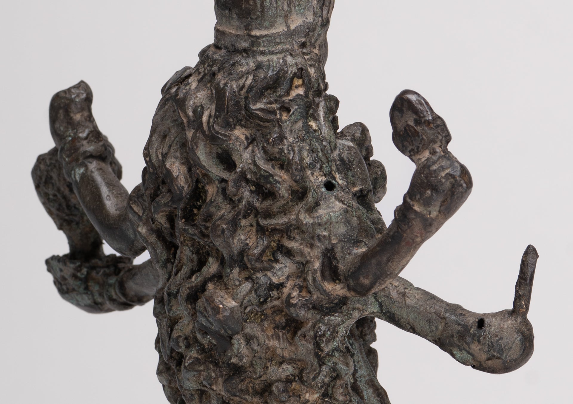 Antique Indian Style Standing Bronze Kali or Mahakali Statue - 19cm/8"