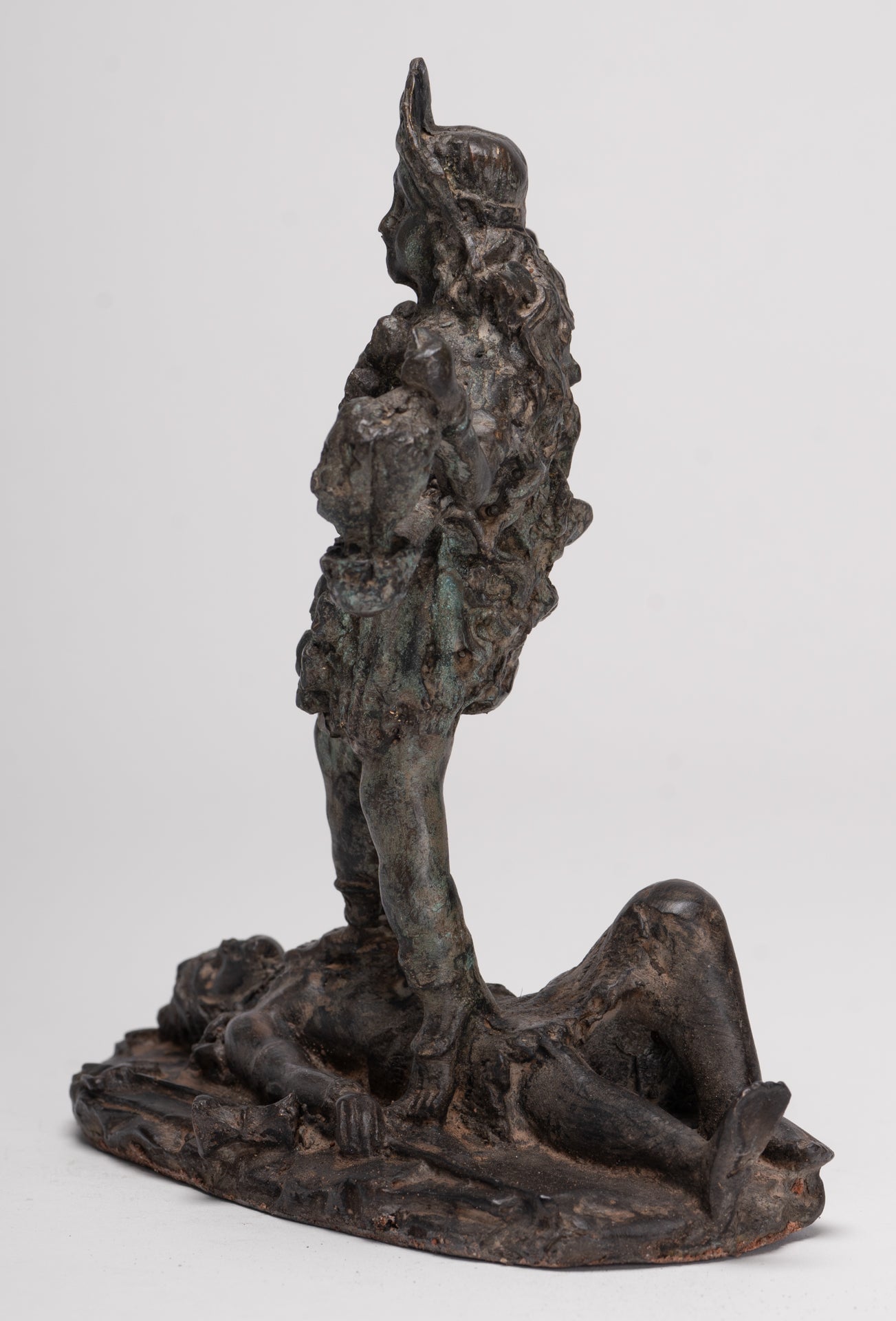 Antique Indian Style Standing Bronze Kali or Mahakali Statue - 19cm/8"