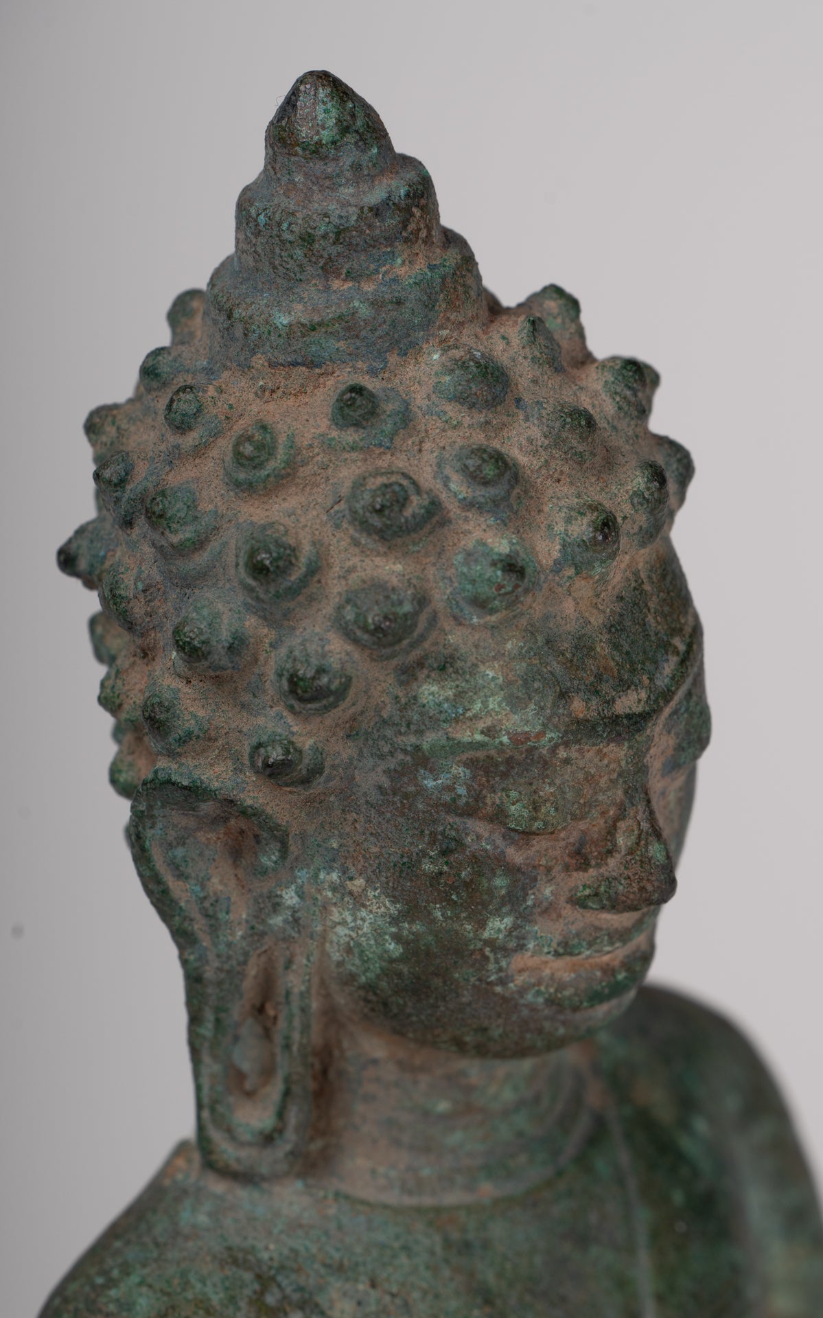Buddha Statue - Antique Khmer Style Mounted Bronze Phnom Da Standing Buddha Statue - 31cm/12"