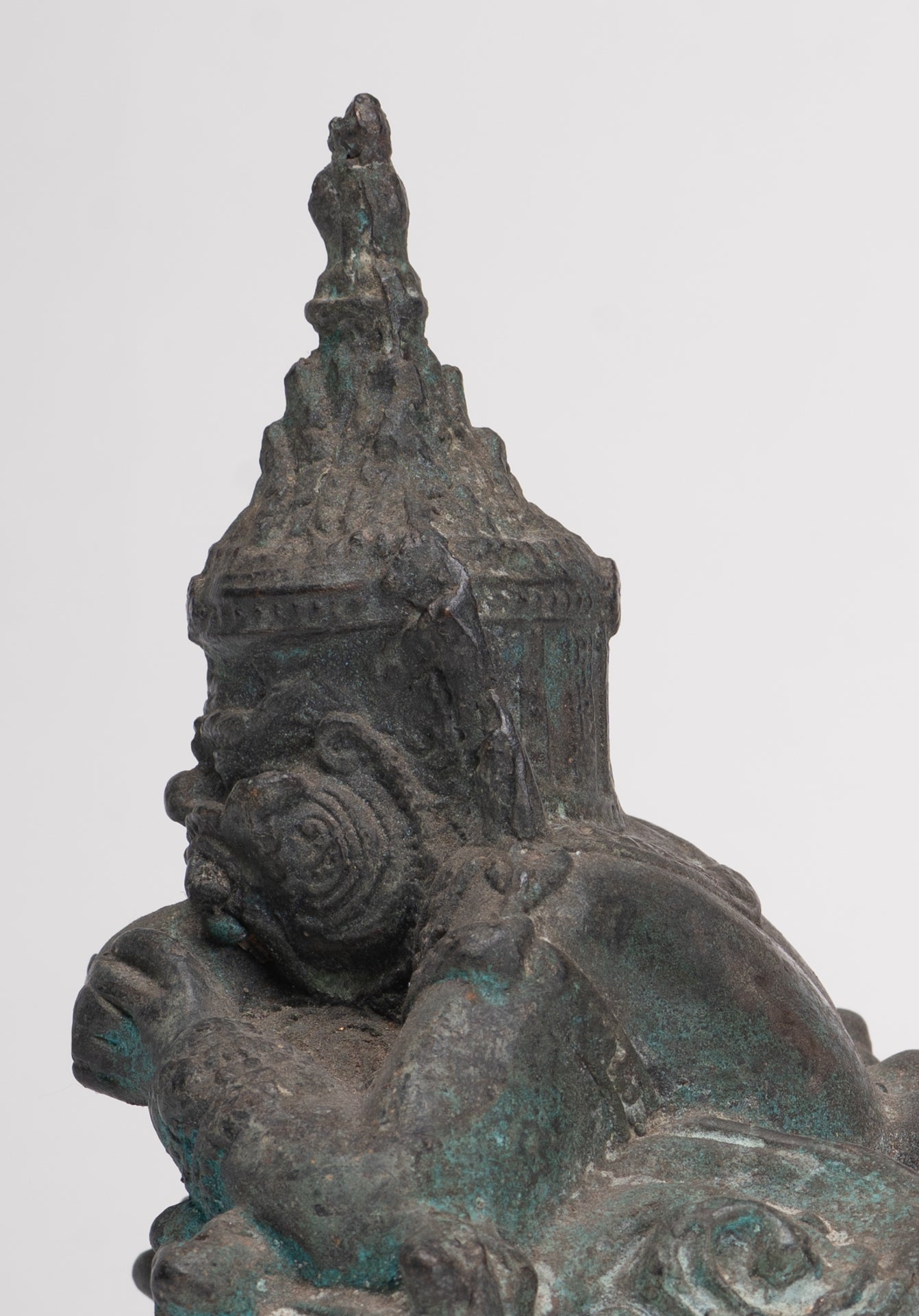 Phra Rahu Statue - Antique Thai Style God of Eclipses and Protection Phra Rahu Statue - 15.5cm/6"