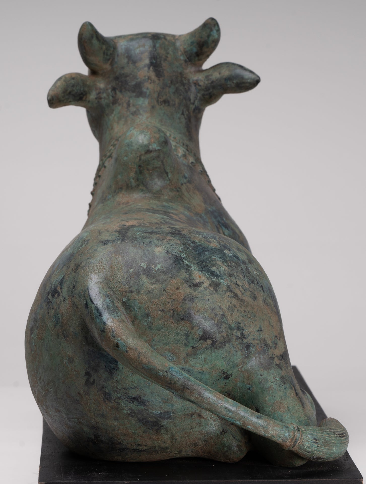 Antique Khmer Style Bronze Nandi Statue - Mount of Shiva - 52cm/21" Long