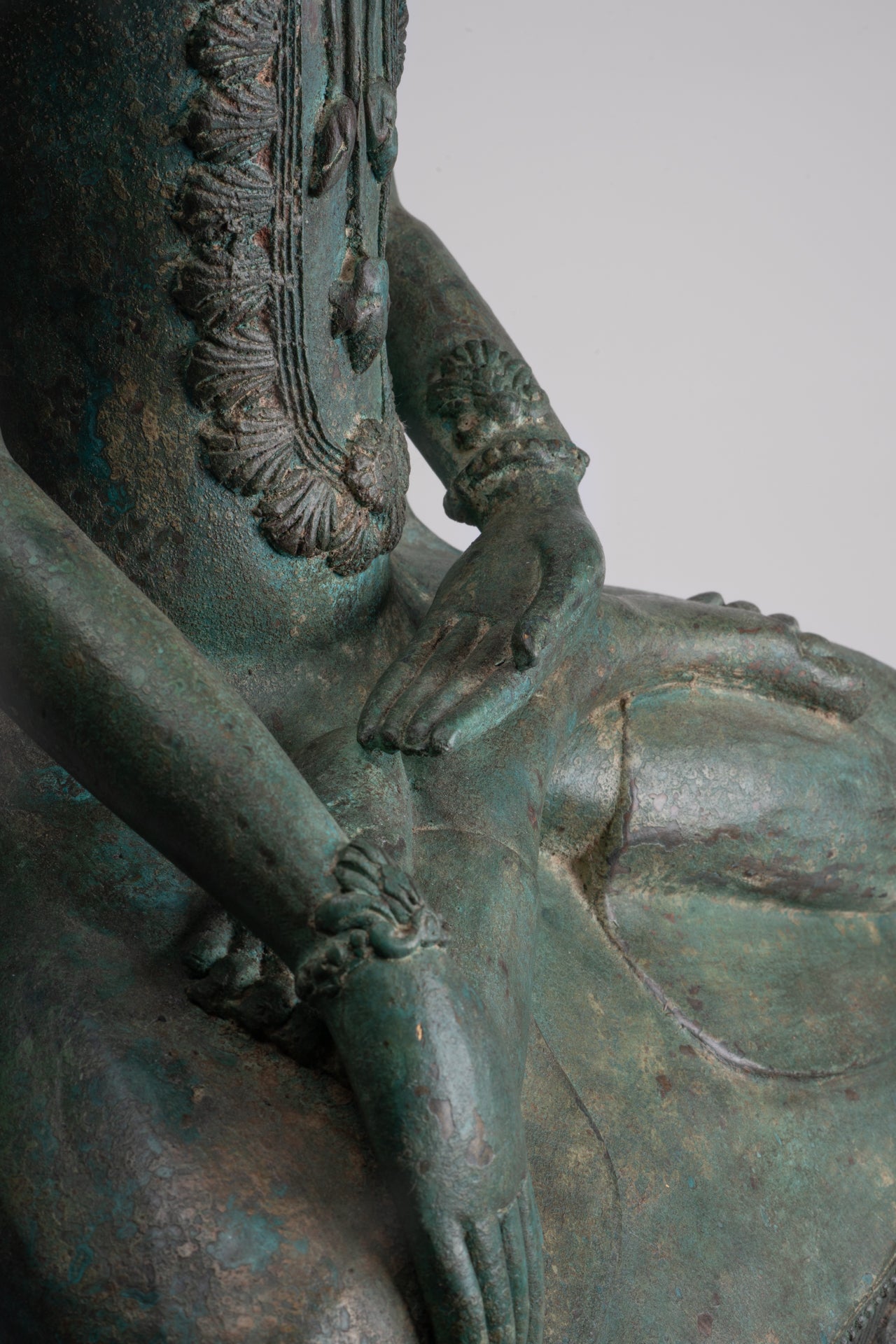 Large Buddha Statue - Antique Burmese Style Bronze Shan Enlightenment Seated Buddha Statue - 103cm/41"