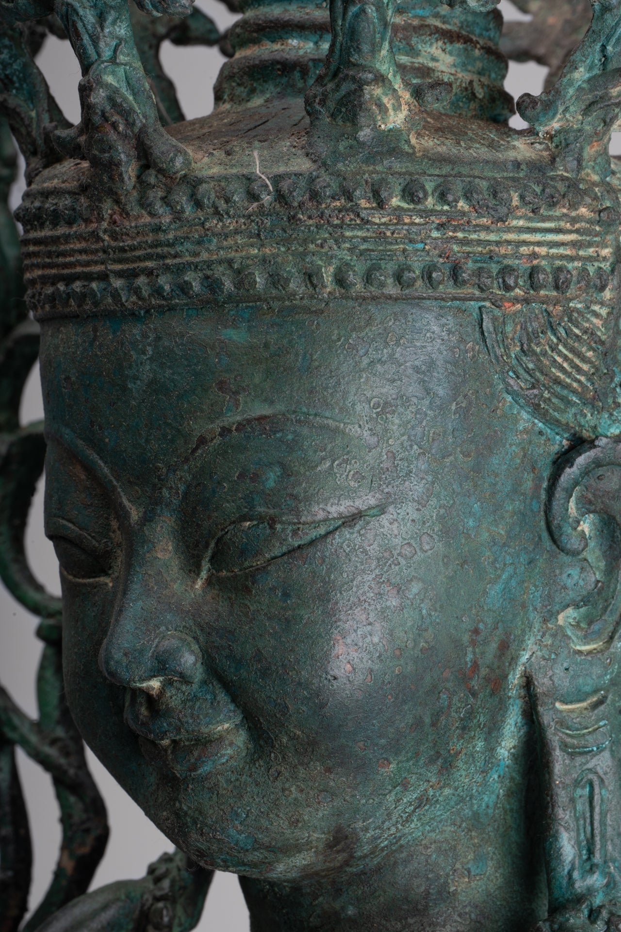 Large Buddha Statue - Antique Burmese Style Bronze Shan Enlightenment Seated Buddha Statue - 103cm/41"
