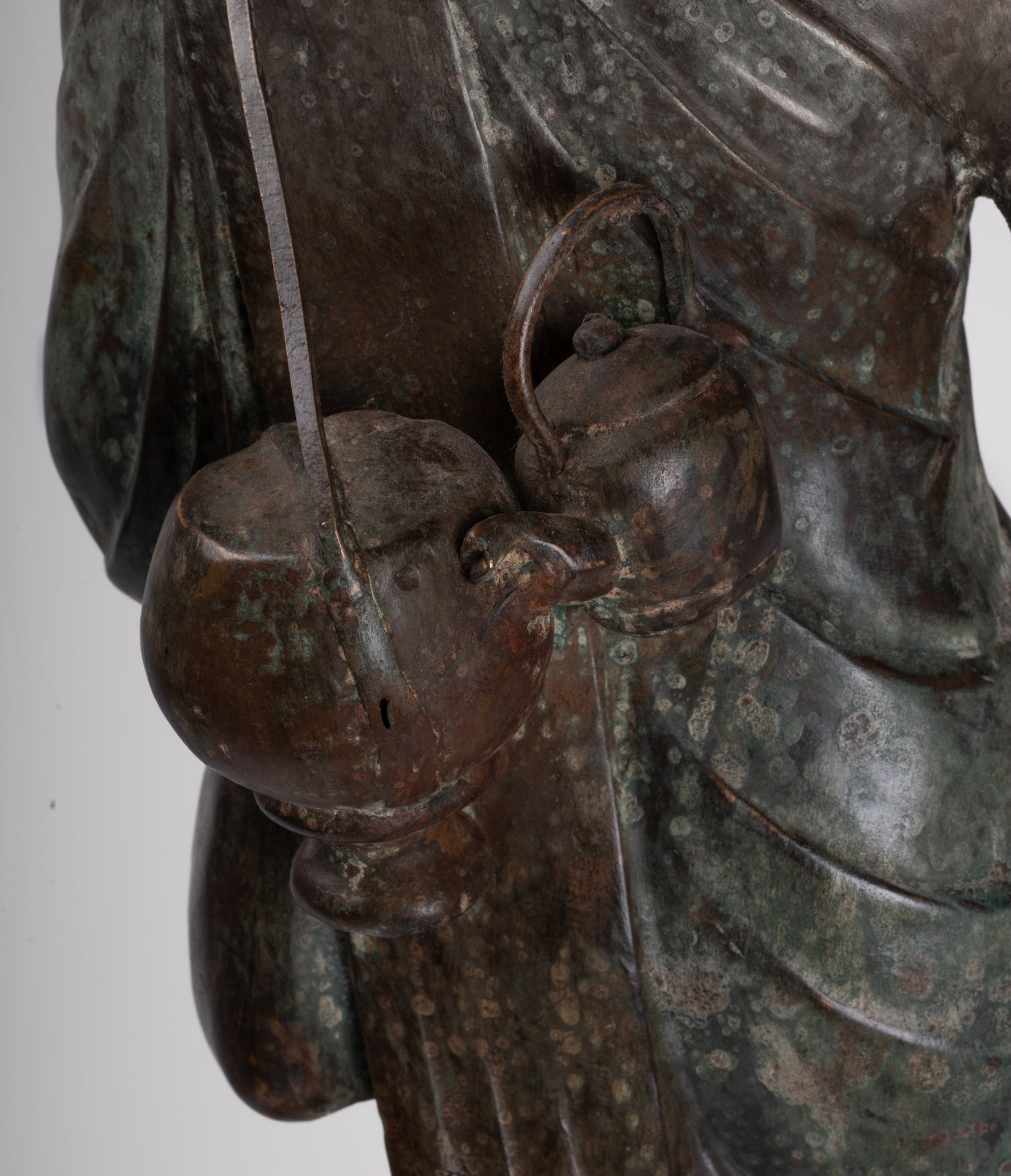 Monk - Antique Thai Style Bronze Dvaravati Sīvali Devotee / Disciple of Buddha Statue - 71cm/28"