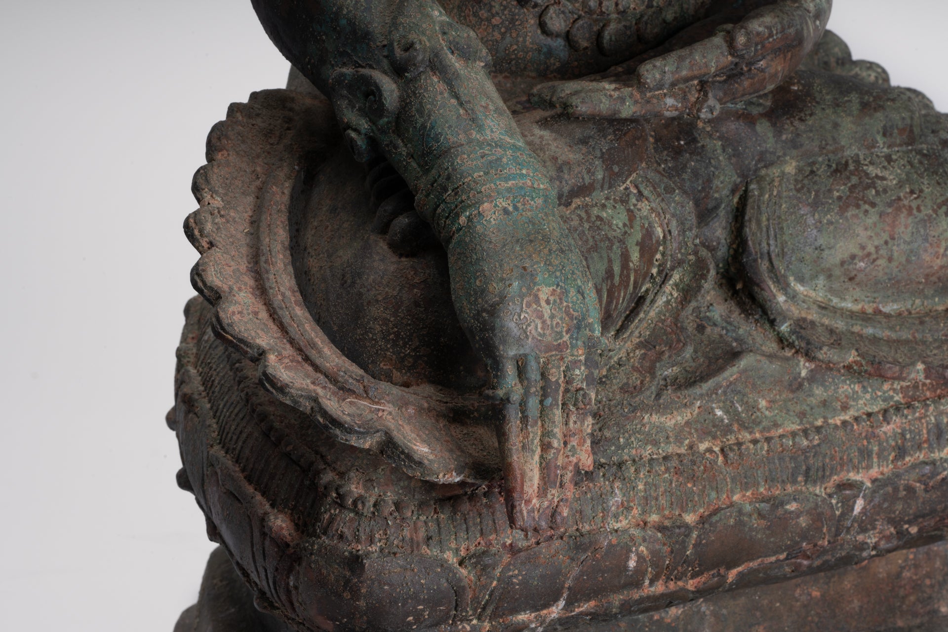 Antique Burmese Style Bronze Shan Enlightenment Seated Buddha Statue - 100cm/40"