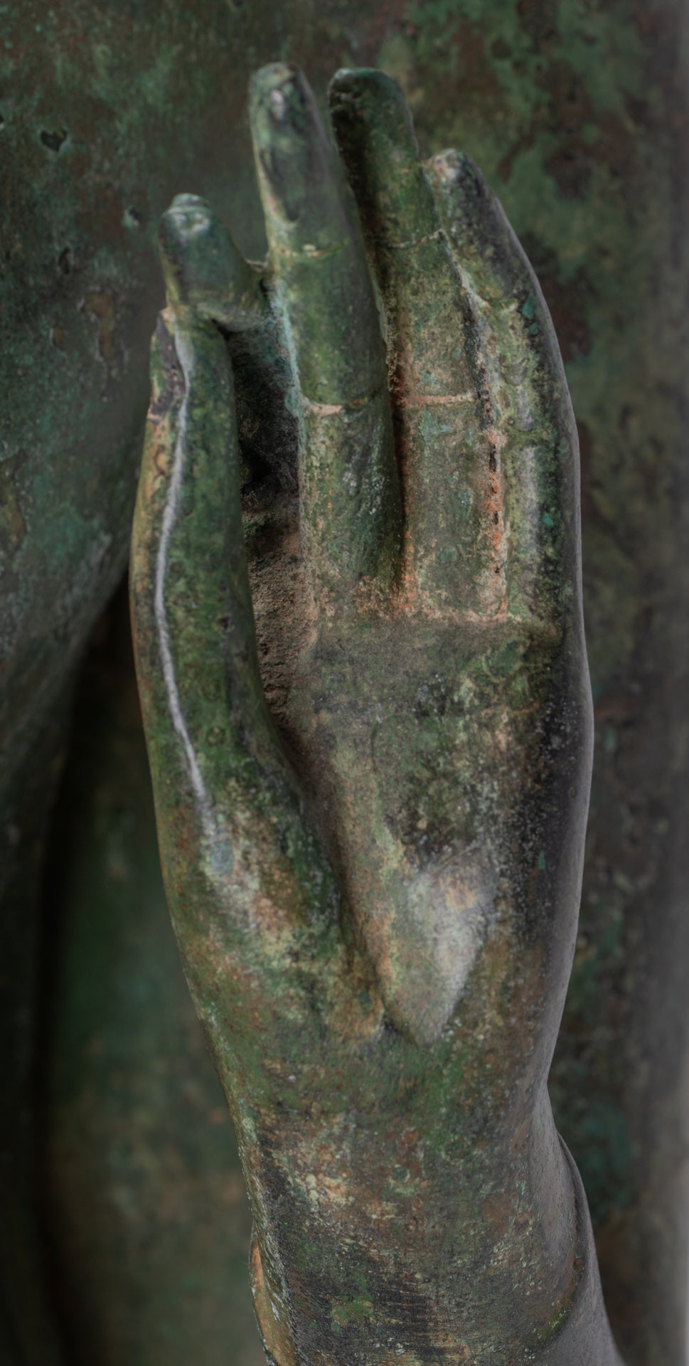 Large Antique Thai Style Sukhothai Bronze Teaching Walking Buddha Statue - 147cm/59"