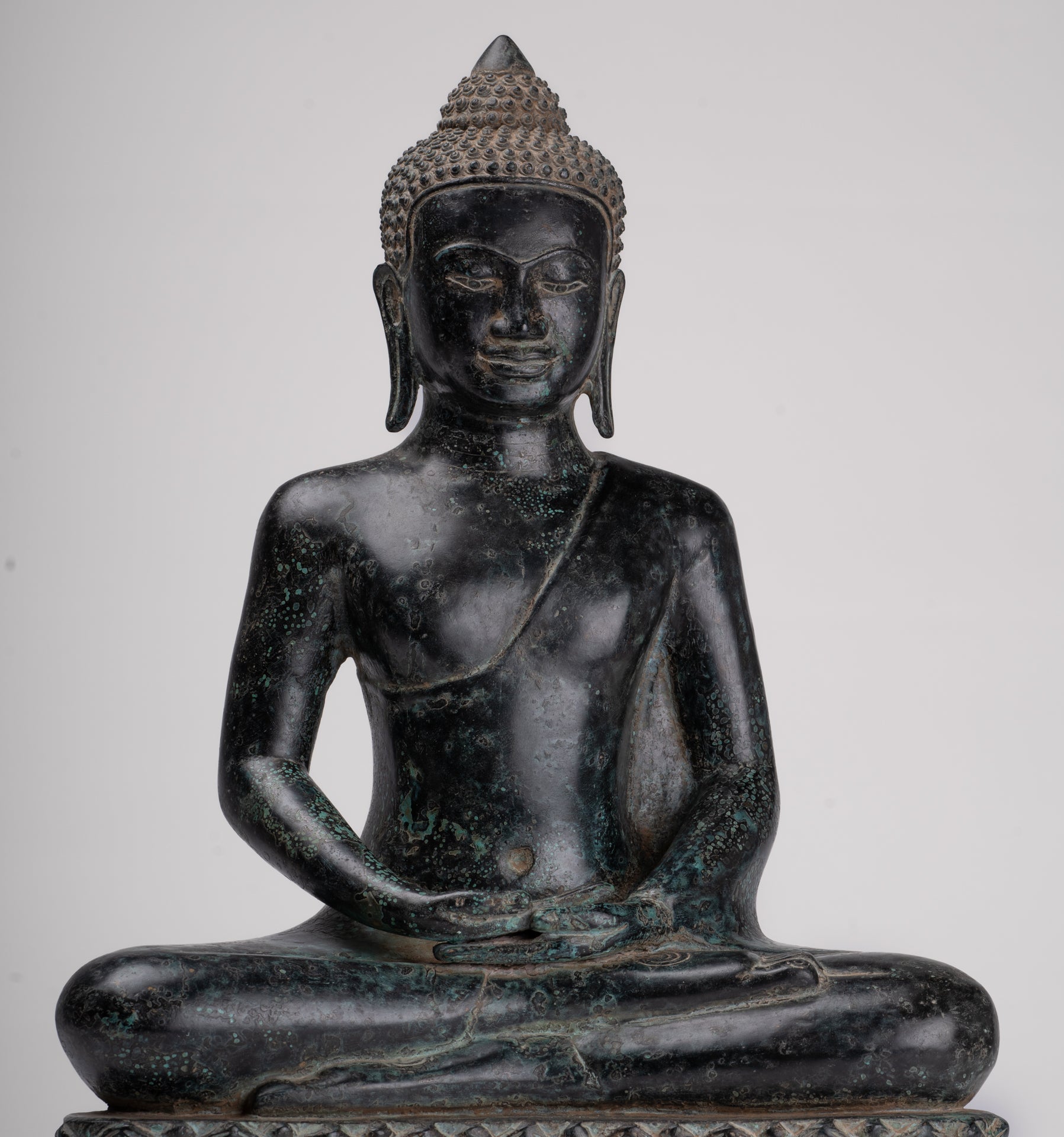 Statue de Bouddha - Antique Khmer Style Bronze Meditation Meditation Bouddha Statue - 42 cm / 17 "