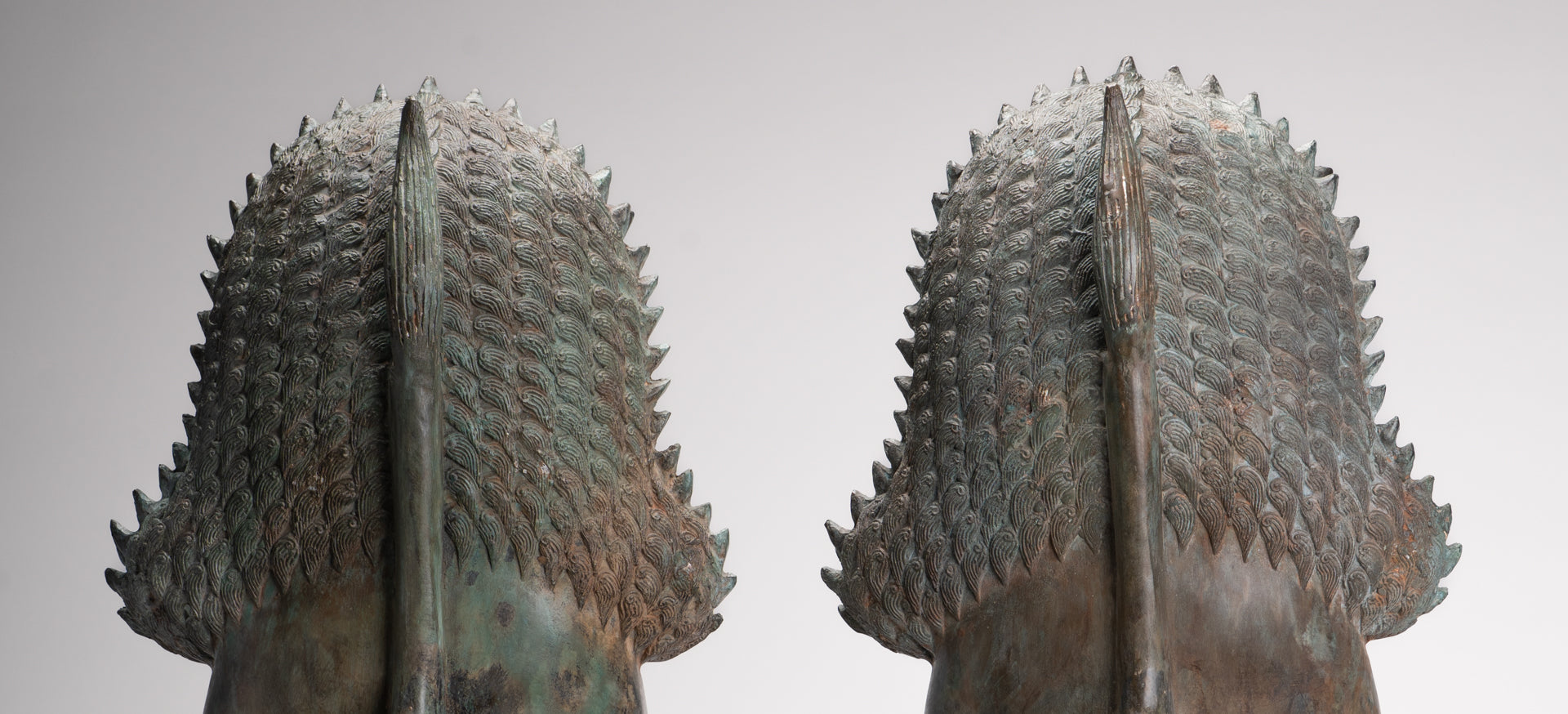 Temple Lion - Antique Thai Style Bronze Standing Singha Temple Guardians or Lions - 61cm/24" (Pair)