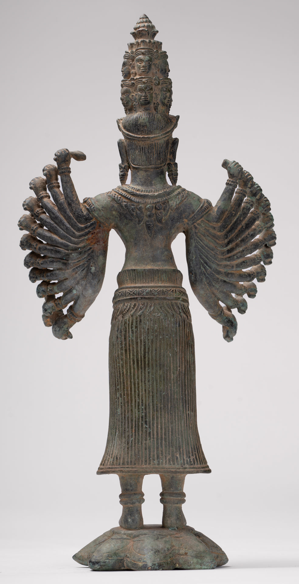 Deity Statue - Antique Khmer Style Bayon Prajnaparamita Statue / Goddess - 36cm/14"