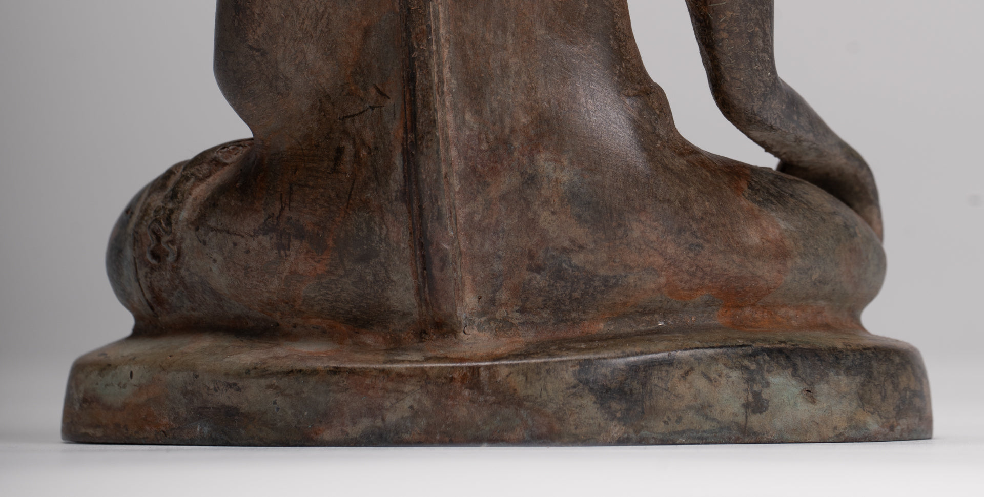 Buddha Statue - Antique Thai Style Bronze Chiang Saen Enlightenment Buddha Statue - 18cm/7"