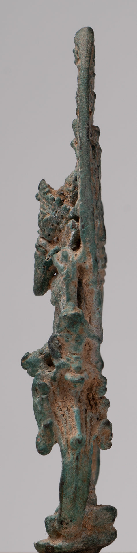 Ganesha Statue - Antique Khmer Style Enthroned Bronze Standing Ganesha Statue - 16cm/6"