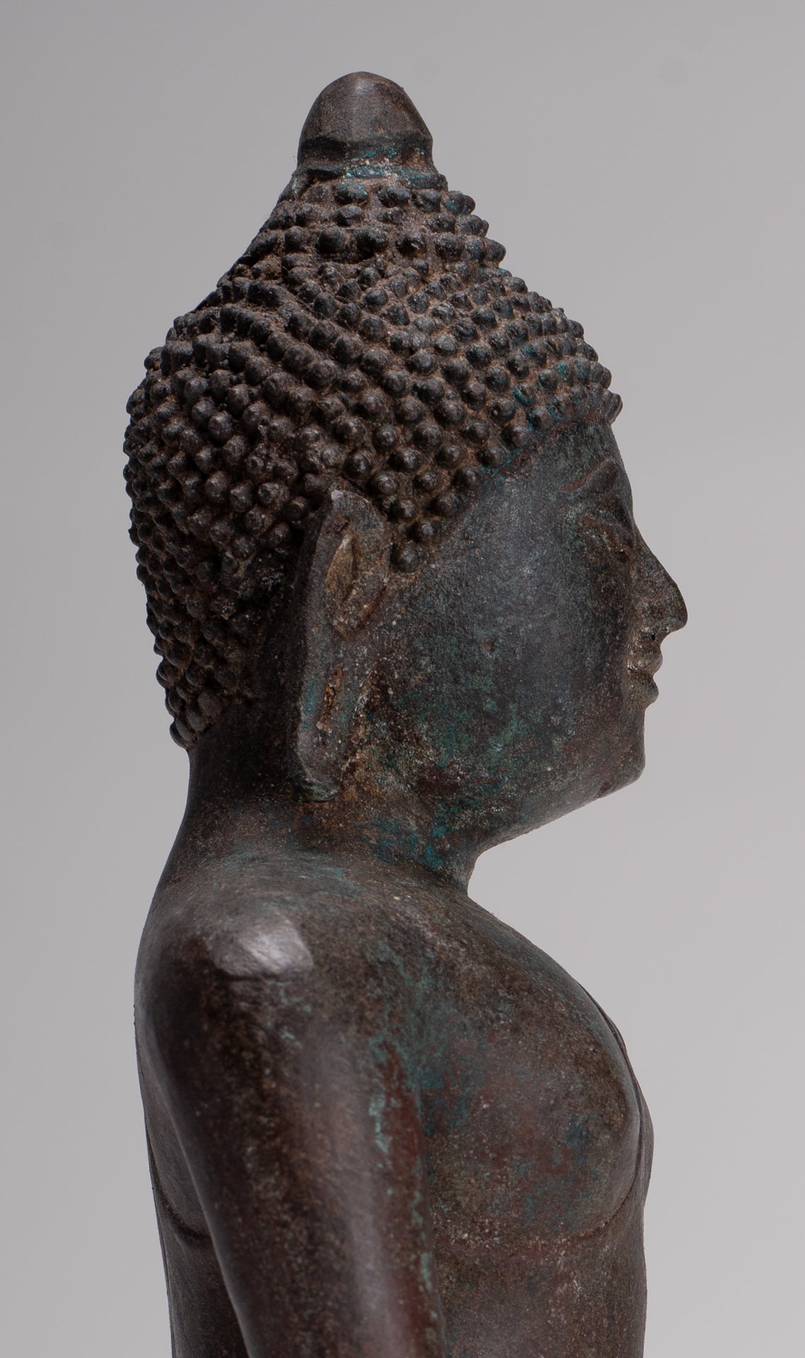 Buddha Statue - Antique Thai Style Bronze Chiang Saen Enlightenment Buddha Statue - 30cm/12"