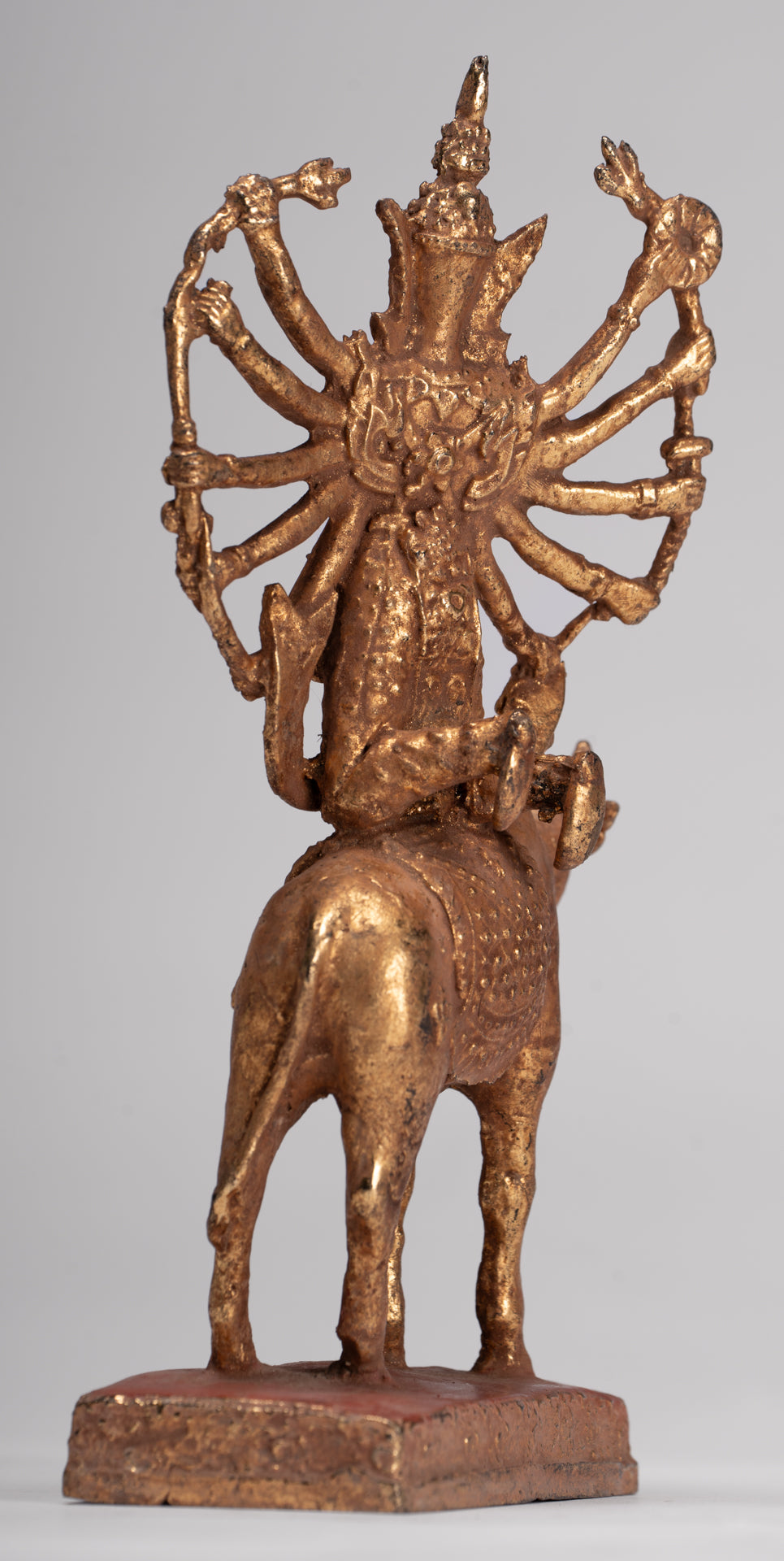 Shiva and Nandi - Antique Thai Style Rattanakosin Shiva and Nandi Statue - 19.5cm/8"