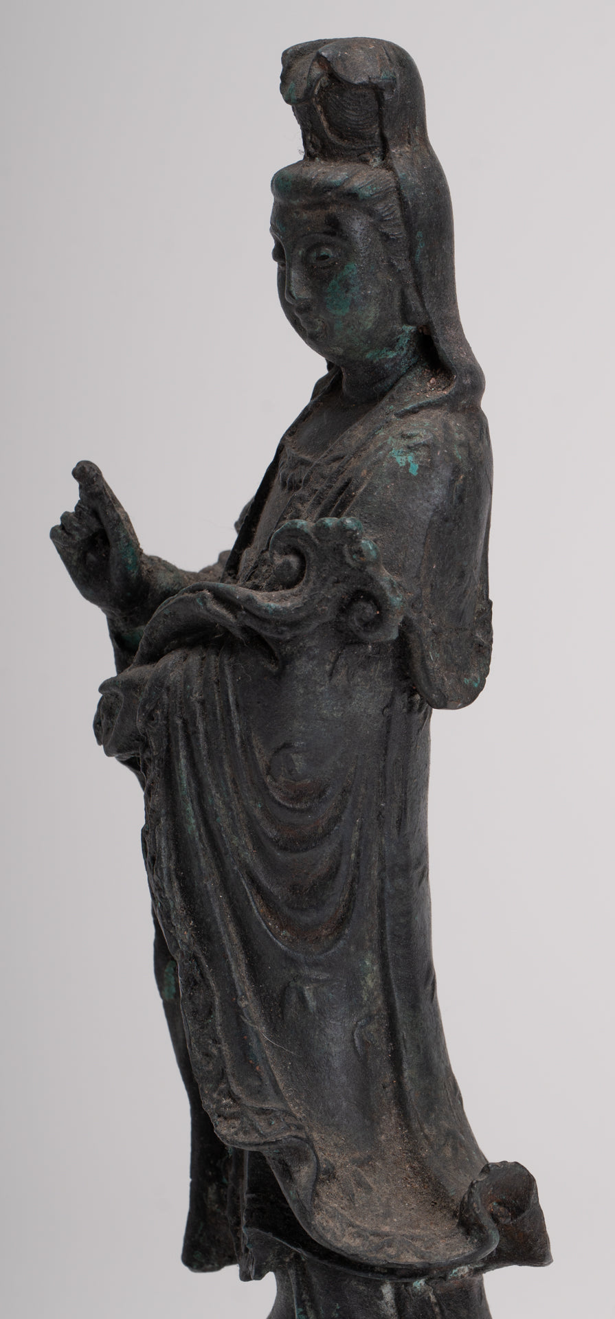 Antique Chinese Style Bronze Bodhisattvas Kwan Yin or Guanyin Statue - 26cm/10"