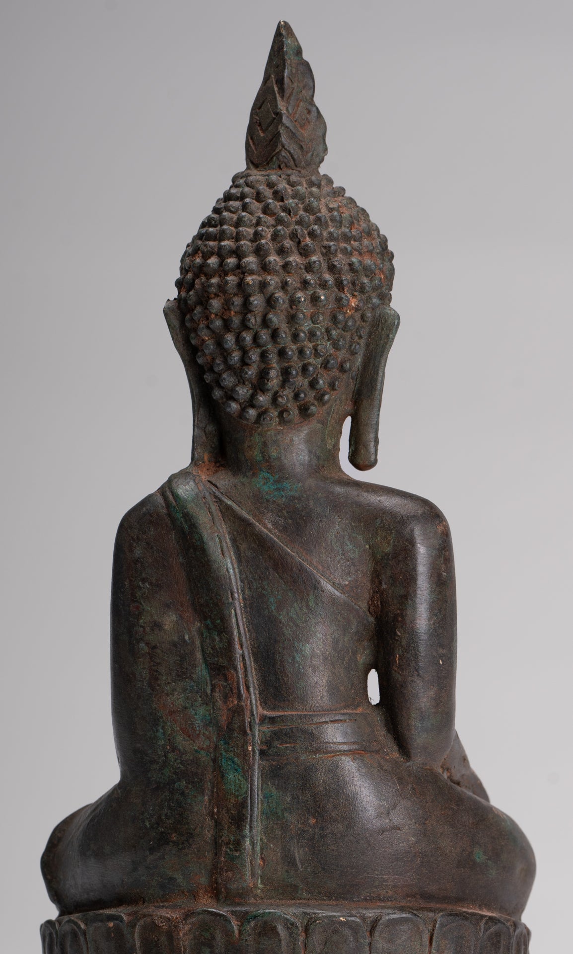 Buddha Statue - Antique Laos Style Bronze Enlightenment Elephant Buddha Statue - 30cm/12"